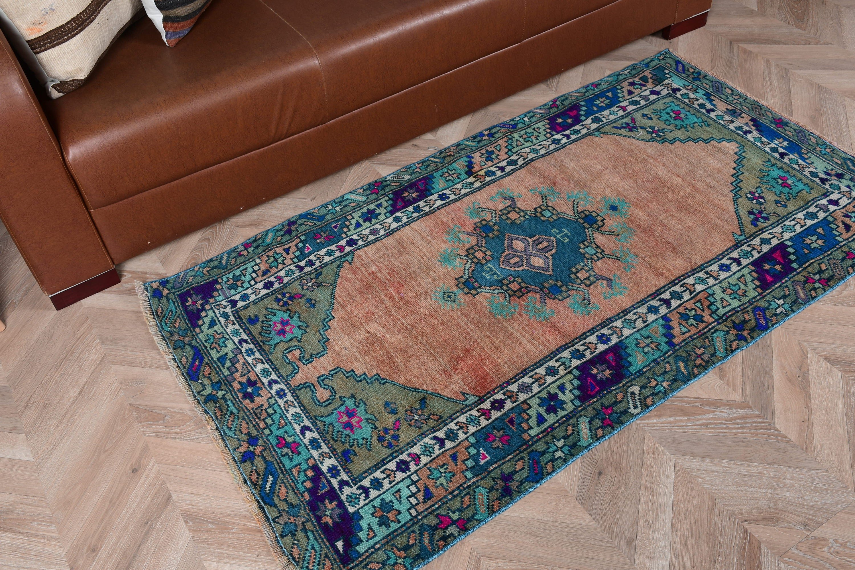 Retro Rugs, Rugs for Bedroom, Antique Rug, Kitchen Rugs, Vintage Rugs, Green Moroccan Rug, Bedroom Rug, 2.9x5.2 ft Accent Rug, Turkish Rugs