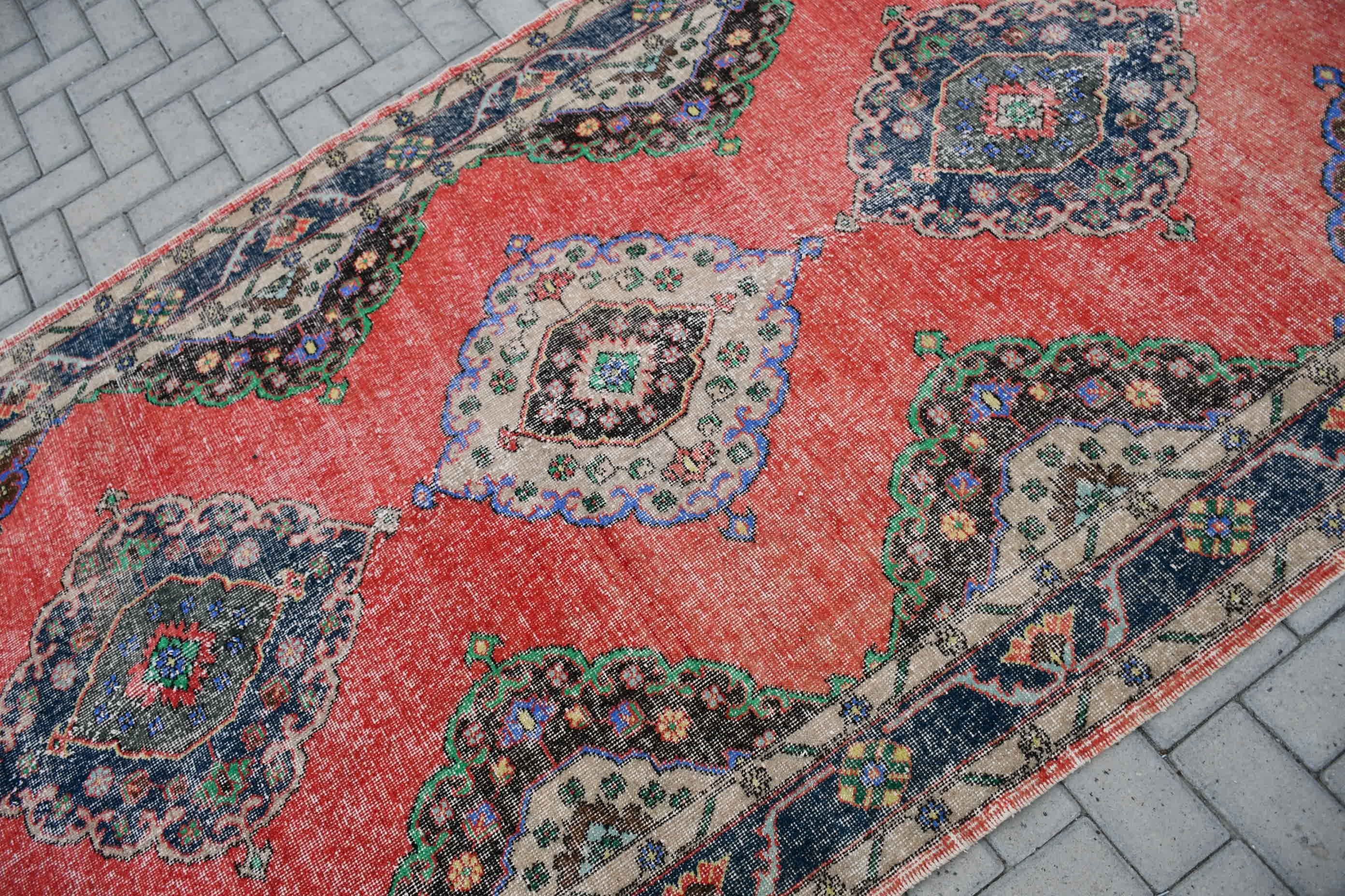 Salon Rug, Red Oushak Rug, Old Rugs, 4.7x11.1 ft Large Rug, Rugs for Salon, Antique Rug, Cool Rug, Turkish Rug, Bedroom Rug, Vintage Rugs