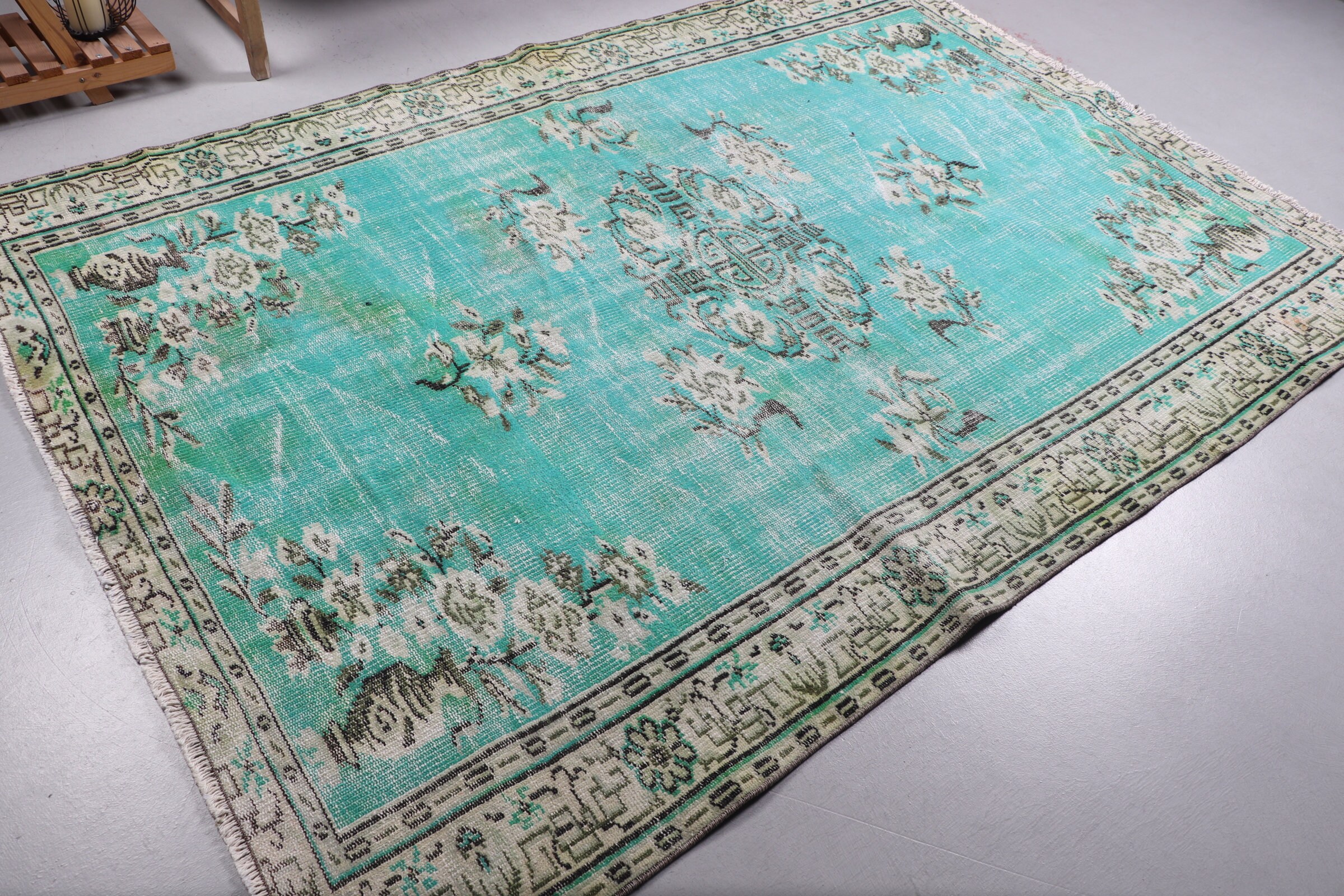 Living Room Rug, Salon Rug, Vintage Rug, 5.7x8.2 ft Large Rug, Blue Moroccan Rug, Turkish Rugs, Organic Rug, Moroccan Rugs