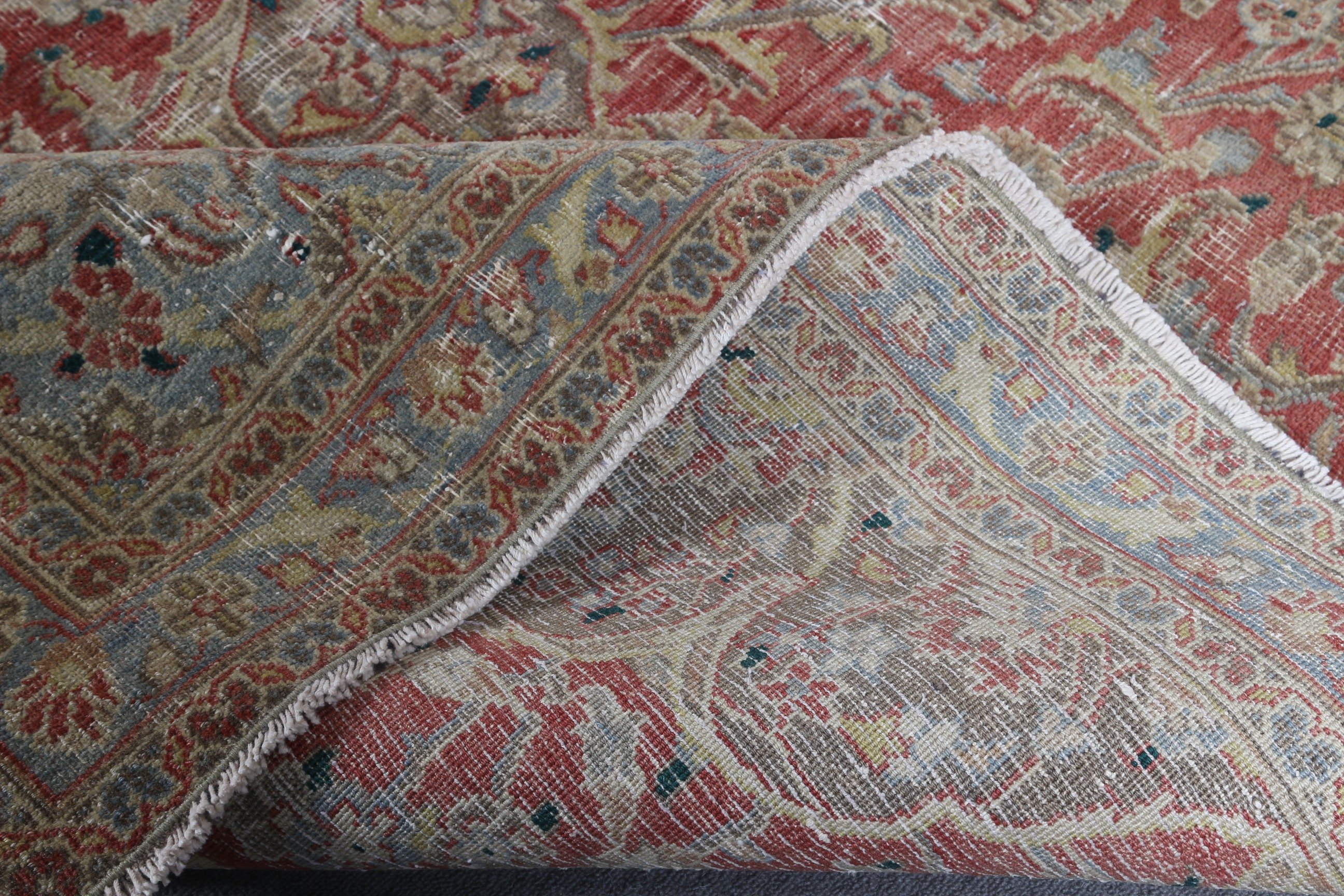 Antique Rug, Turkish Rug, Red Moroccan Rug, 6.8x9.5 ft Large Rugs, Rugs for Salon, Wool Rug, Vintage Rug, Living Room Rug, Bedroom Rug