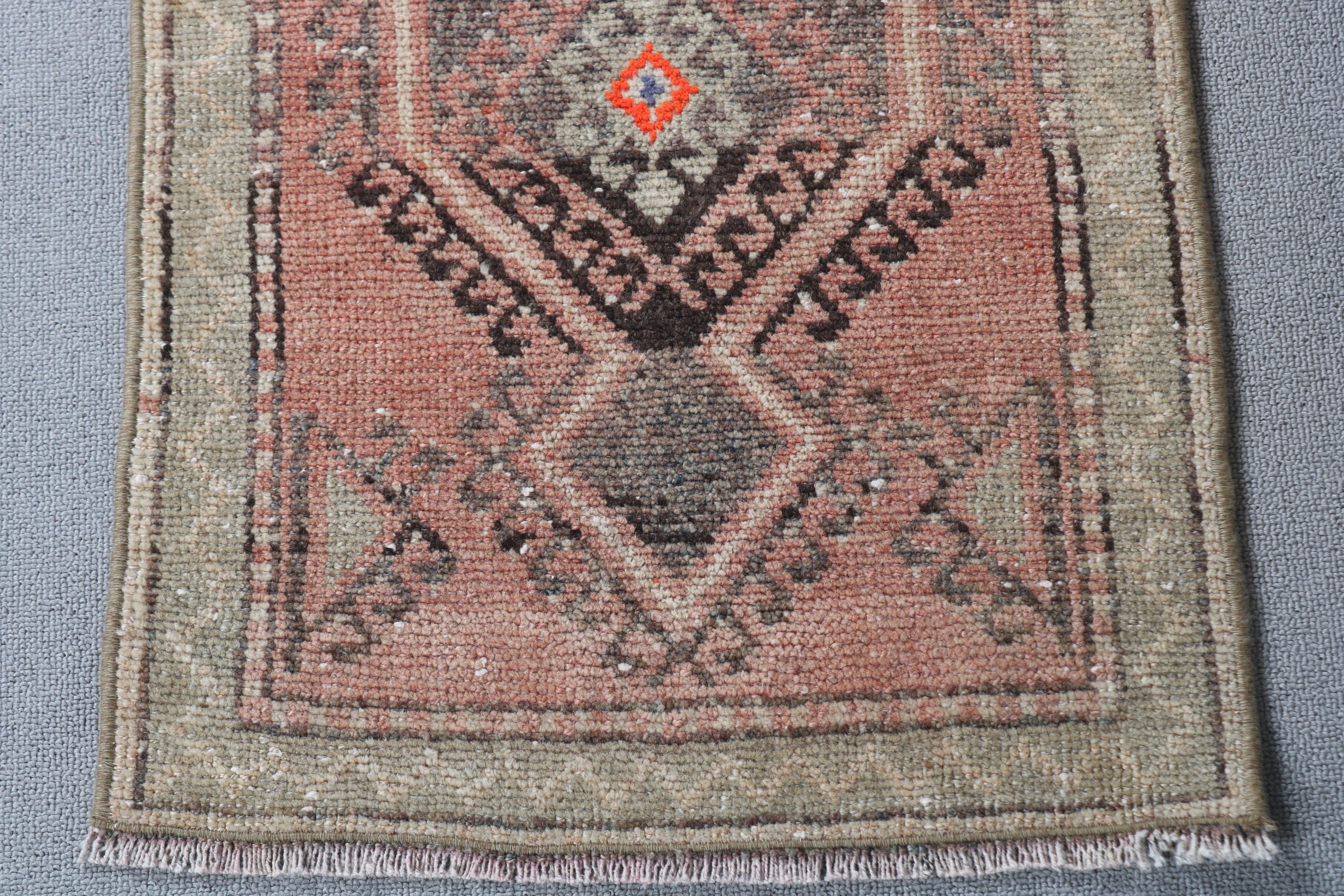 Floor Rug, Turkish Rug, Rugs for Wall Hanging, Brown Wool Rugs, Car Mat Rugs, Nursery Rug, Bedroom Rug, Vintage Rug, 1.5x3.2 ft Small Rug