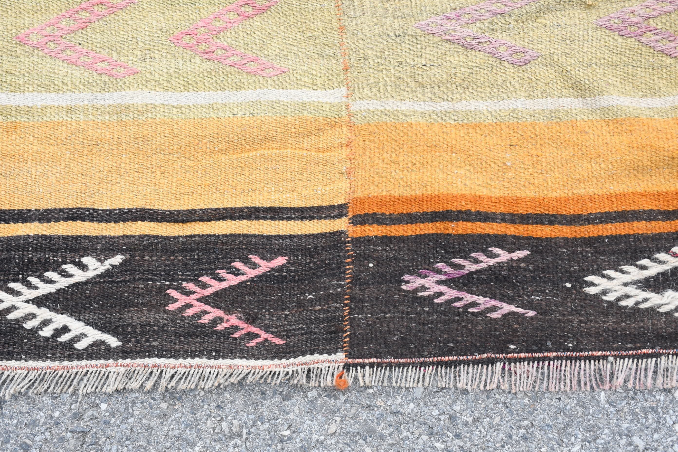 Kitchen Rug, Brown Bedroom Rug, Kilim, Turkish Rug, Vintage Rugs, Rugs for Nursery, Oushak Rug, 3.5x5.4 ft Accent Rug, Moroccan Rug