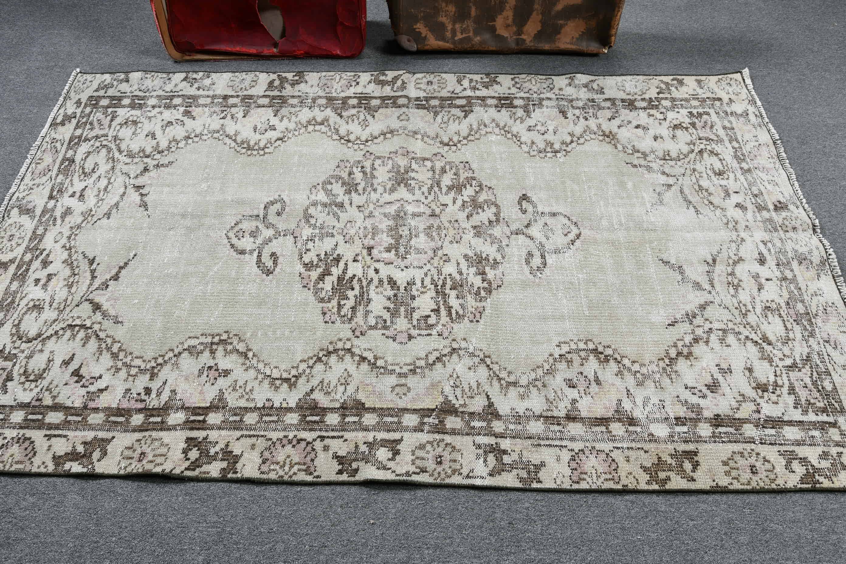 Fas Halısı, Anadolu Halıları, Yeşil 4.3x7 ft Alan Halısı, Yemek Odası Halısı, Vintage Halılar, Kabile Halısı, İç Mekan Halısı, Türk Halıları