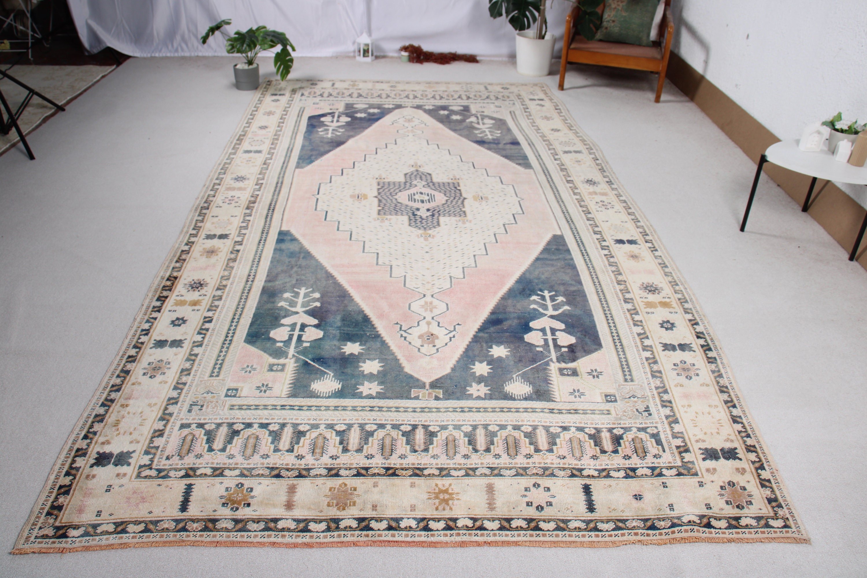 El Dokuma Halı, Yemek Odası Halıları, Pembe Fas Halıları, 6.2x12 ft Büyük Boy Halı, Türk Halıları, Modern Halı, Vintage Halılar, Büyük Boy Türk Halısı