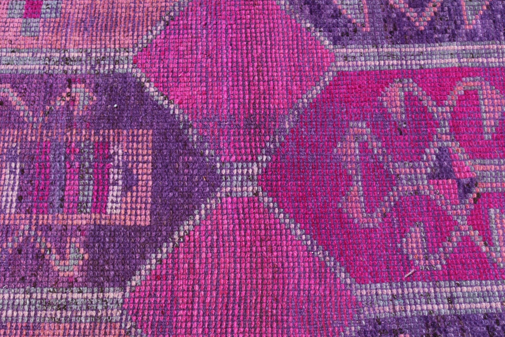 Turkish Rug, Hallway Rug, Bright Rugs, Pink Cool Rug, Wool Rug, Vintage Rugs, 2.6x10.6 ft Runner Rugs, Rugs for Corridor, Floor Rugs