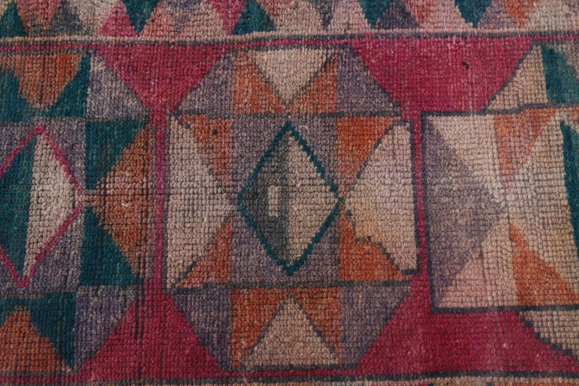 Anatolian Rug, Stair Rug, Pink Wool Rugs, Turkish Rug, Wool Rug, 2.2x10.9 ft Runner Rug, Vintage Rugs, Rugs for Corridor, Nomadic Rug
