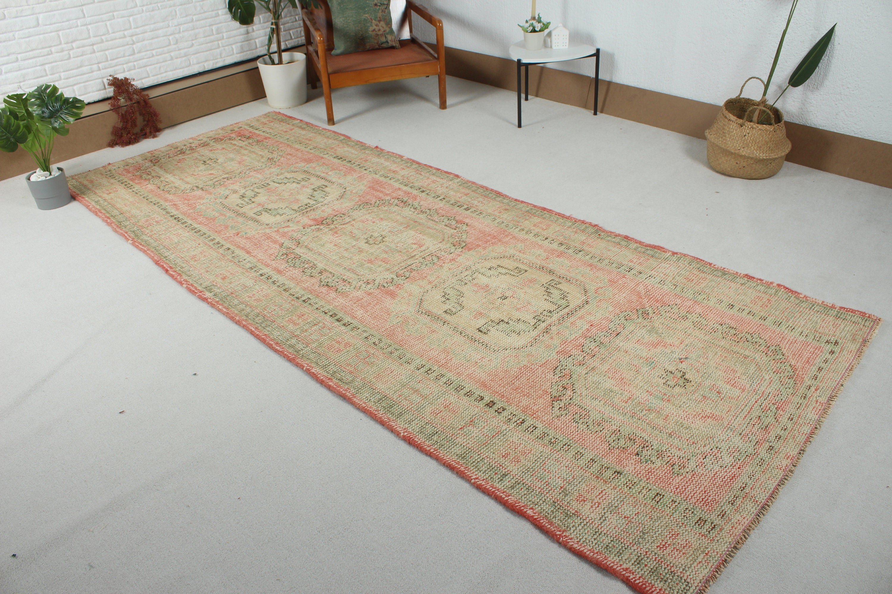 Moroccan Rugs, Floor Rug, Vintage Rug, Stair Rug, Turkish Rug, Statement Rugs, Kitchen Rug, Beige  4.3x10.9 ft Runner Rug