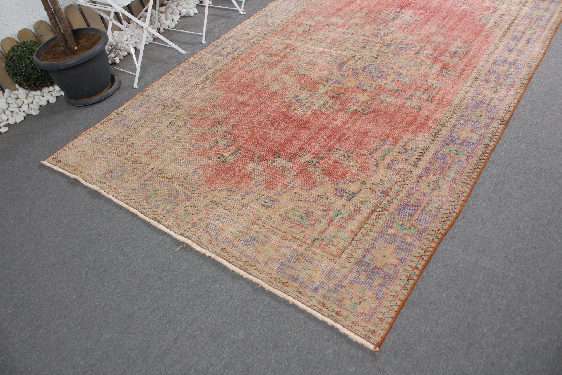 Red Oushak Rugs, Wedding Rugs, Turkish Rugs, Moroccan Rug, Vintage Rugs, Bedroom Rug, Home Decor Rug, Dining Room Rug, 5.8x9.7 ft Large Rug