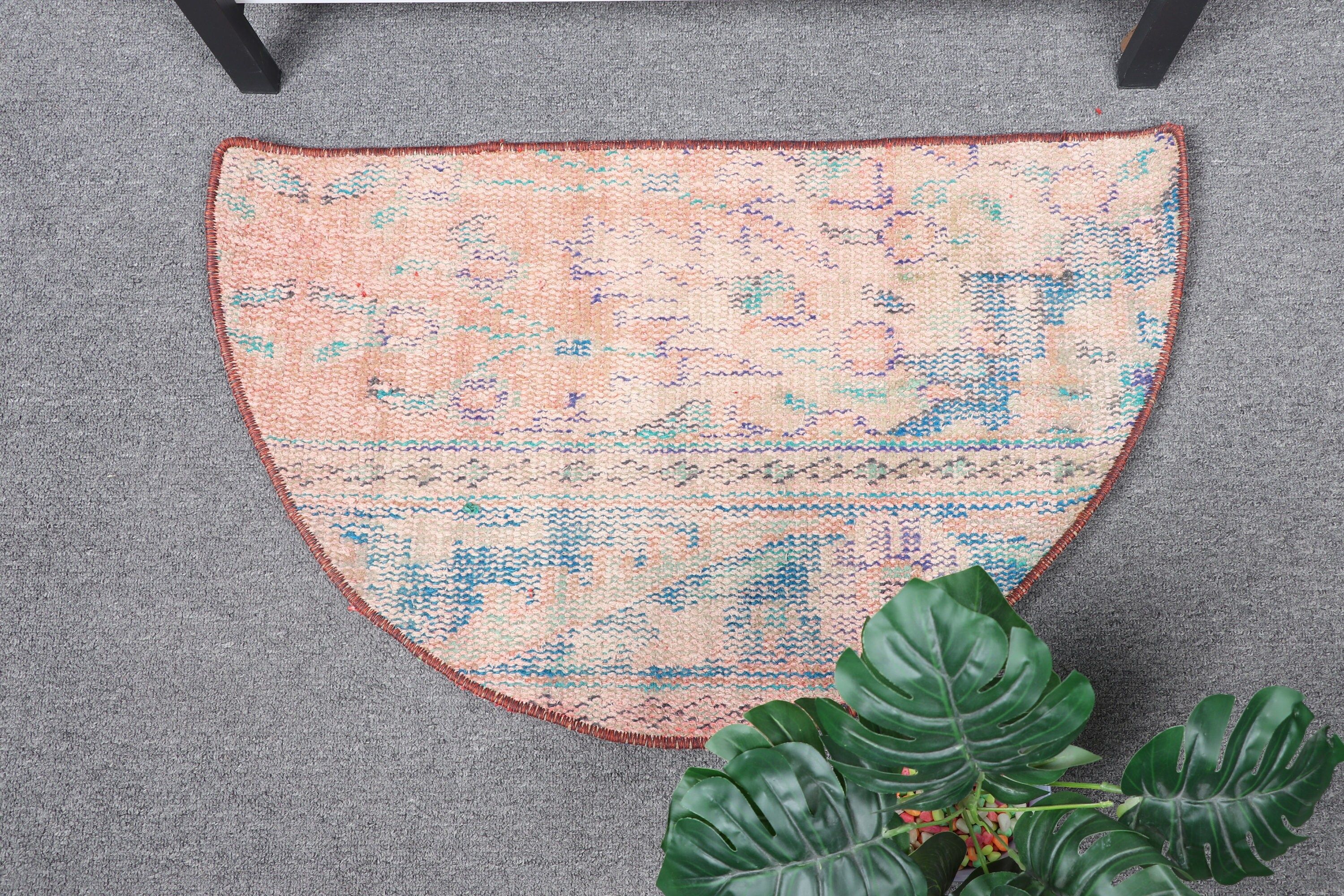 Turkish Rug, Bath Rugs, Office Rug, Pink Oushak Rugs, Bedroom Rug, Vintage Rug, Wall Hanging Rugs, Anatolian Rug, 2.4x1.5 ft Small Rugs