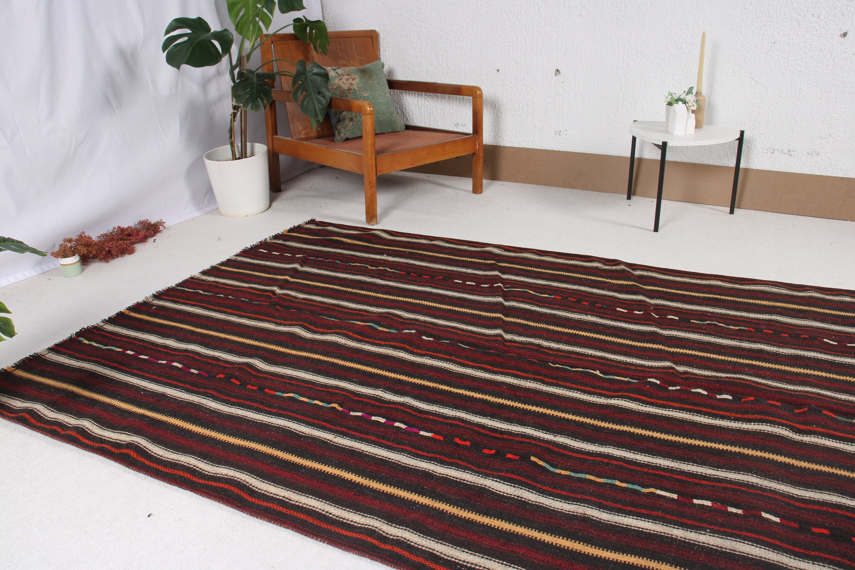 Büyük Boho Halıları, 5.1x7.9 ft Büyük Halılar, Türk Halısı, Kırmızı Oryantal Halı, Kilim, Yatak Odası Halıları, Vintage Halı, El Dokuma Halı, Antika Halılar