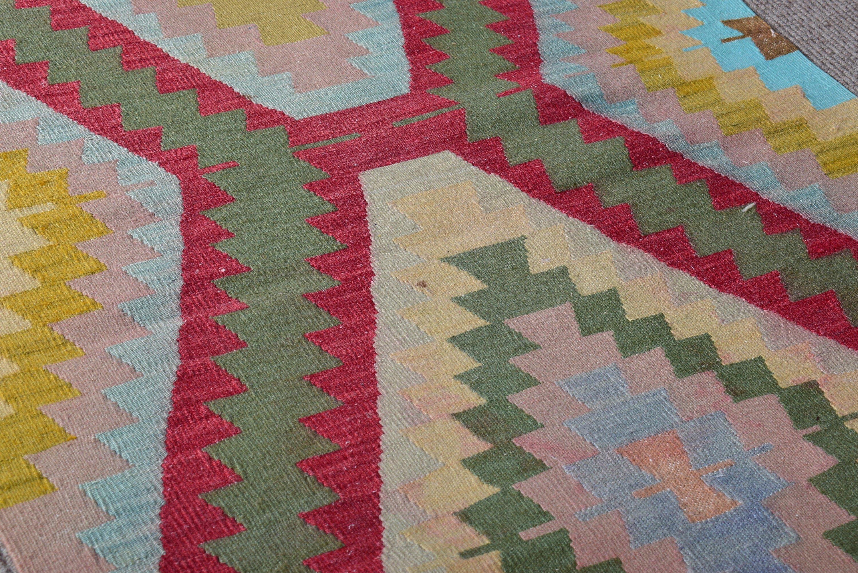 Türk Halıları, Boho Halıları, Oushak Halıları, Boho Vurgulu Halılar, Vintage Halılar, Sarı Boho Halısı, 3.1x6.1 ft Aksan Halısı, Aztek Halısı, Kilim, Lüks Halı