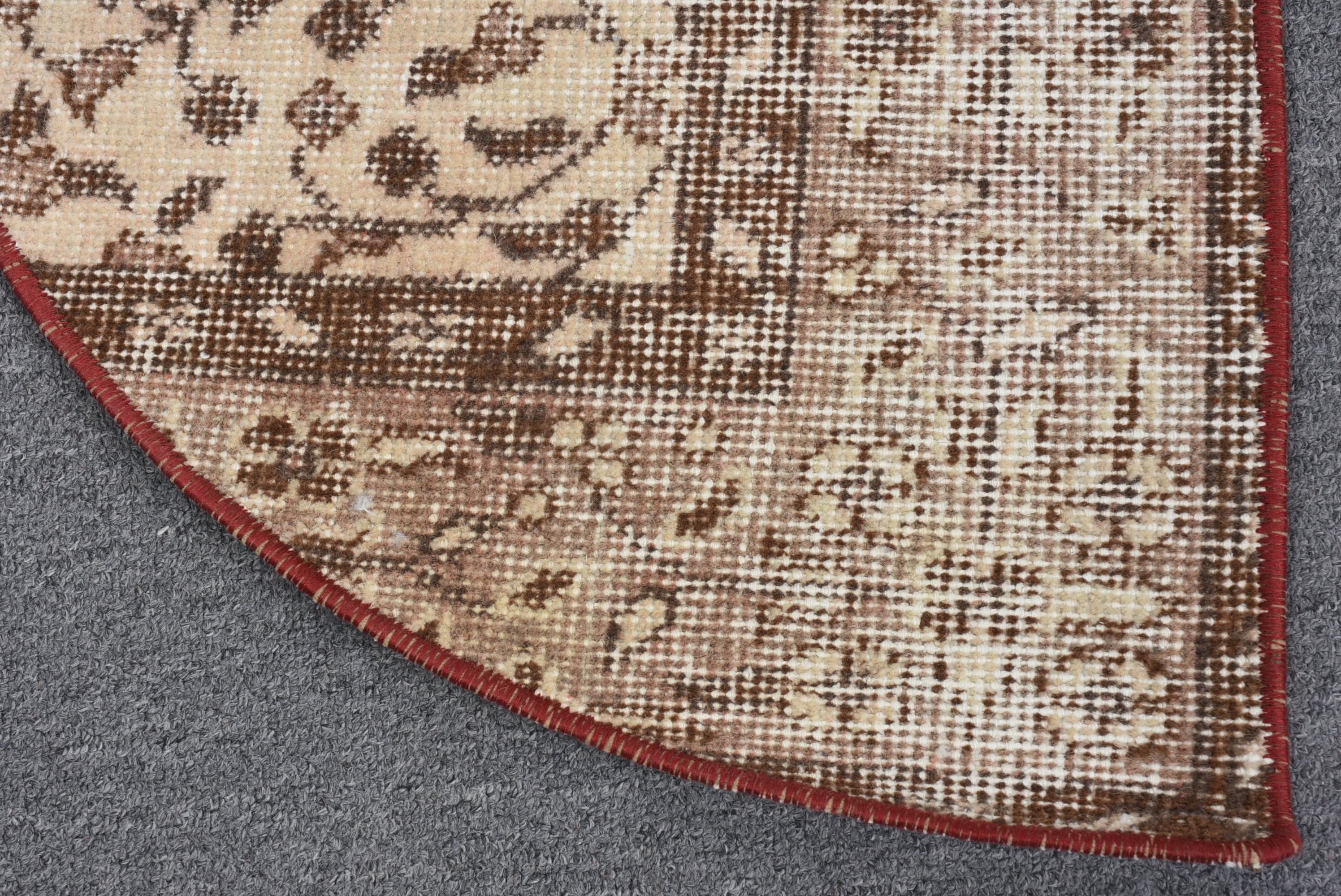 Araba Paspasları için Halılar, Vintage Halı, 2,5x1,5 ft Küçük Halı, Türk Halıları, Oushak Halısı, Sanat Halısı, Duvara Asılı Halılar, Bej Oushak Halısı, Mutfak Halısı