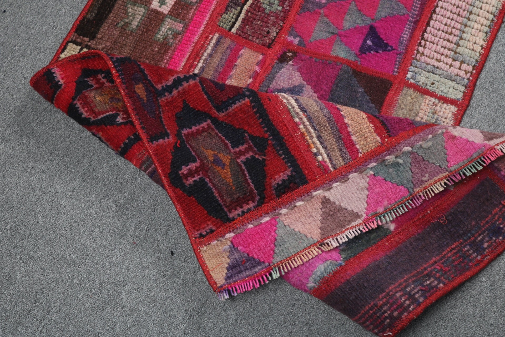 2x10.3 ft Runner Halı, Pembe Mutfak Halısı, Koridor Halıları, Antika Halılar, Yün Runner Halı Halıları, Vintage Halılar, Türk Halıları, Nötr Halılar