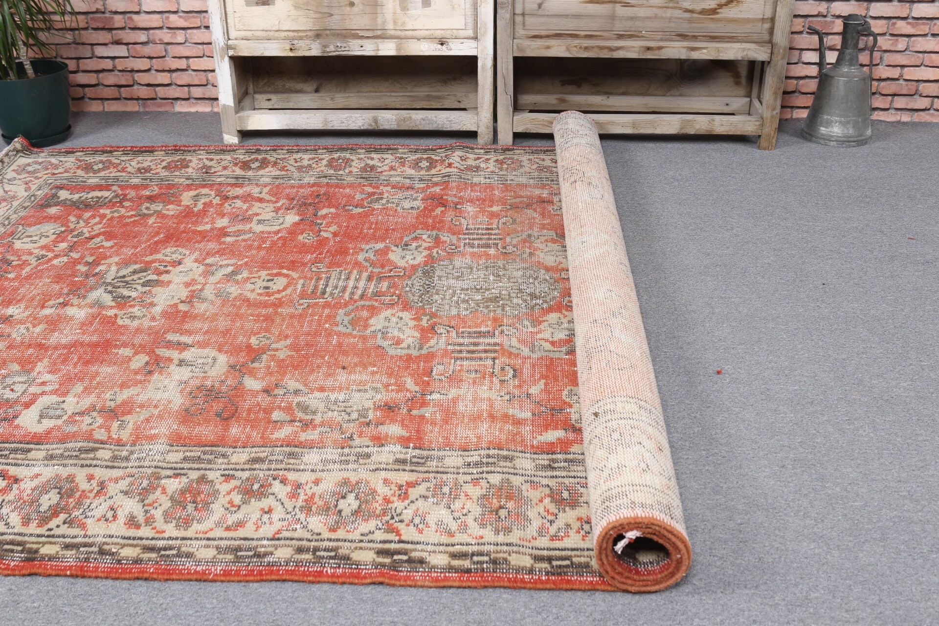 Bedroom Rug, Vintage Rugs, Turkish Rugs, Rugs for Living Room, Salon Rugs, Cool Rug, Kitchen Rug, Red  5.7x8.9 ft Large Rug