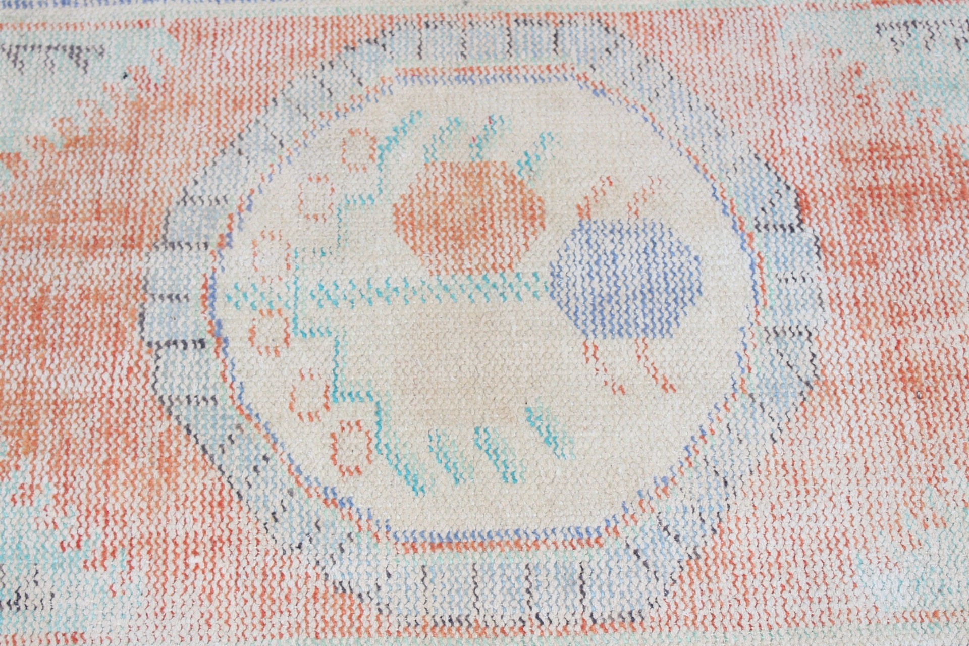 Oushak Rug, Orange Cool Rugs, 2.4x5 ft Small Rug, Turkish Rugs, Vintage Rugs, Rugs for Nursery, Bedroom Rug, Bath Rug