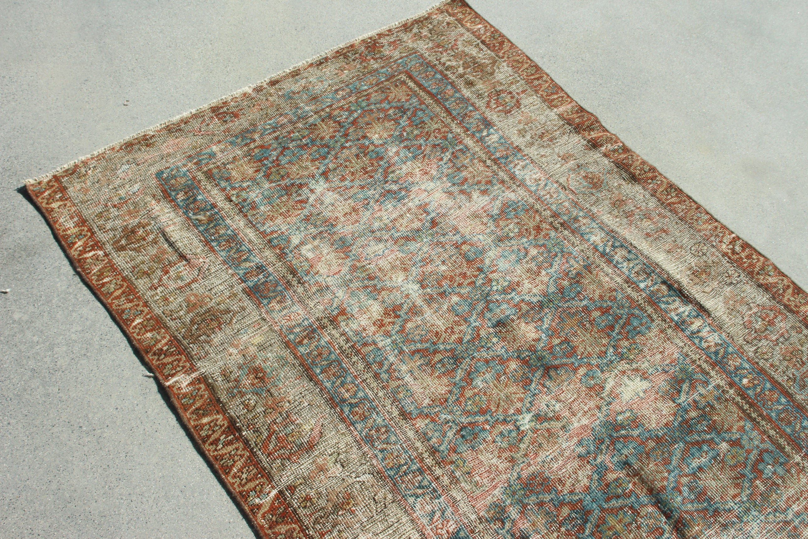 Bohemian Rug, Anatolian Rugs, Turkish Rugs, Vintage Rug, 3.4x6.5 ft Accent Rug, Vintage Accent Rug, Oushak Rugs, Brown Boho Rug, Entry Rug