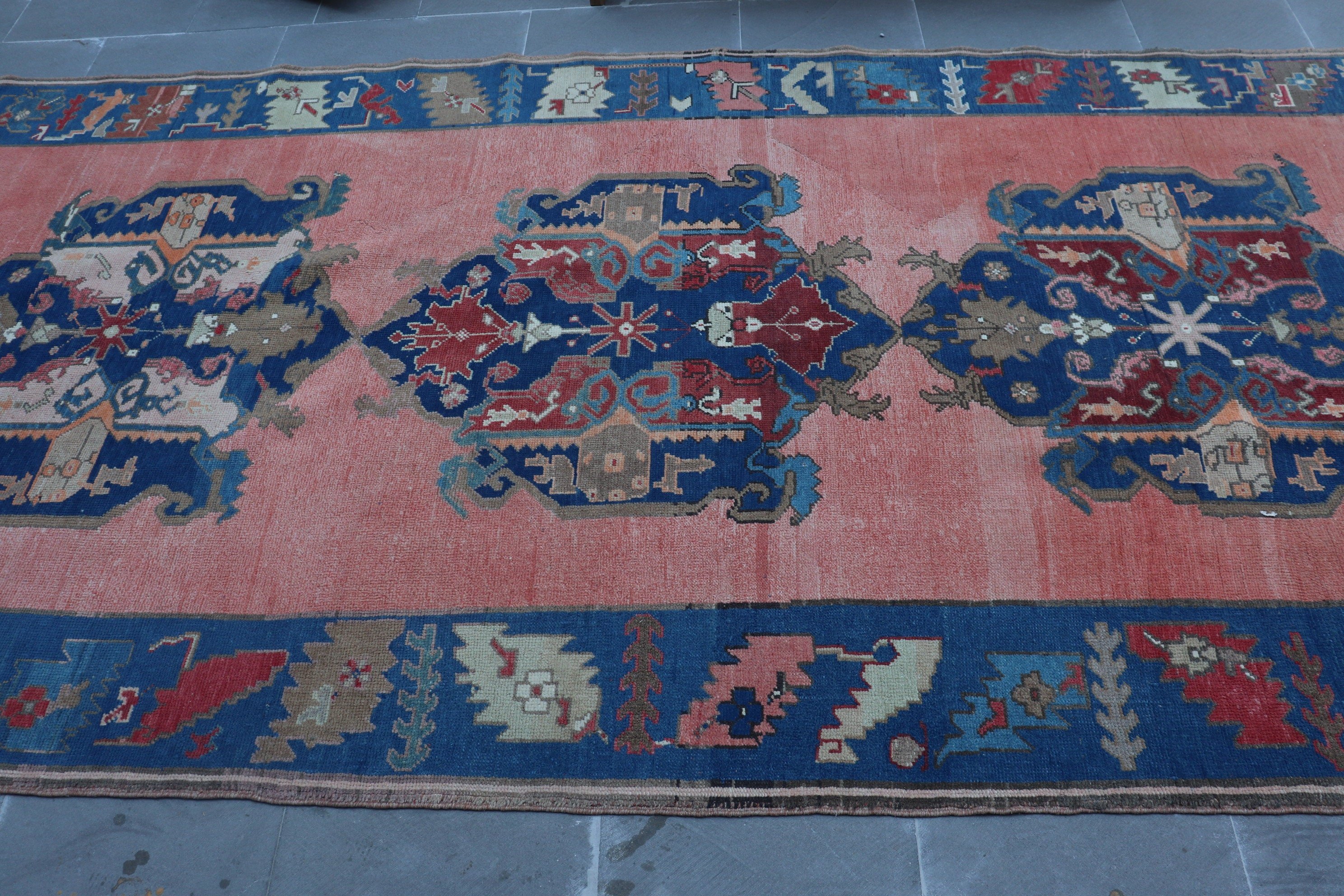 Living Room Rug, Rugs for Salon, Turkish Rugs, Orange Anatolian Rug, Oushak Rug, 5.5x11.8 ft Large Rug, Old Rug, Vintage Rugs, Bedroom Rug
