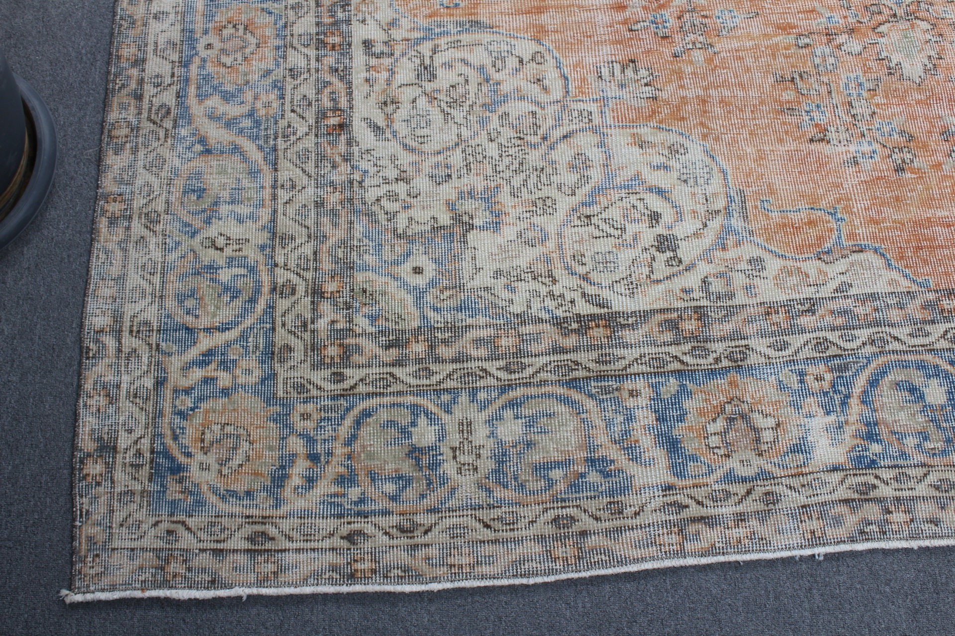 Turuncu Anadolu Halıları, Oushak Halıları, Sanat Halıları, 7,6x10,5 ft Büyük Boy Halı, Yemek Odası Halısı, Salon Halısı, Yün Halılar, Vintage Halılar, Türk Halıları