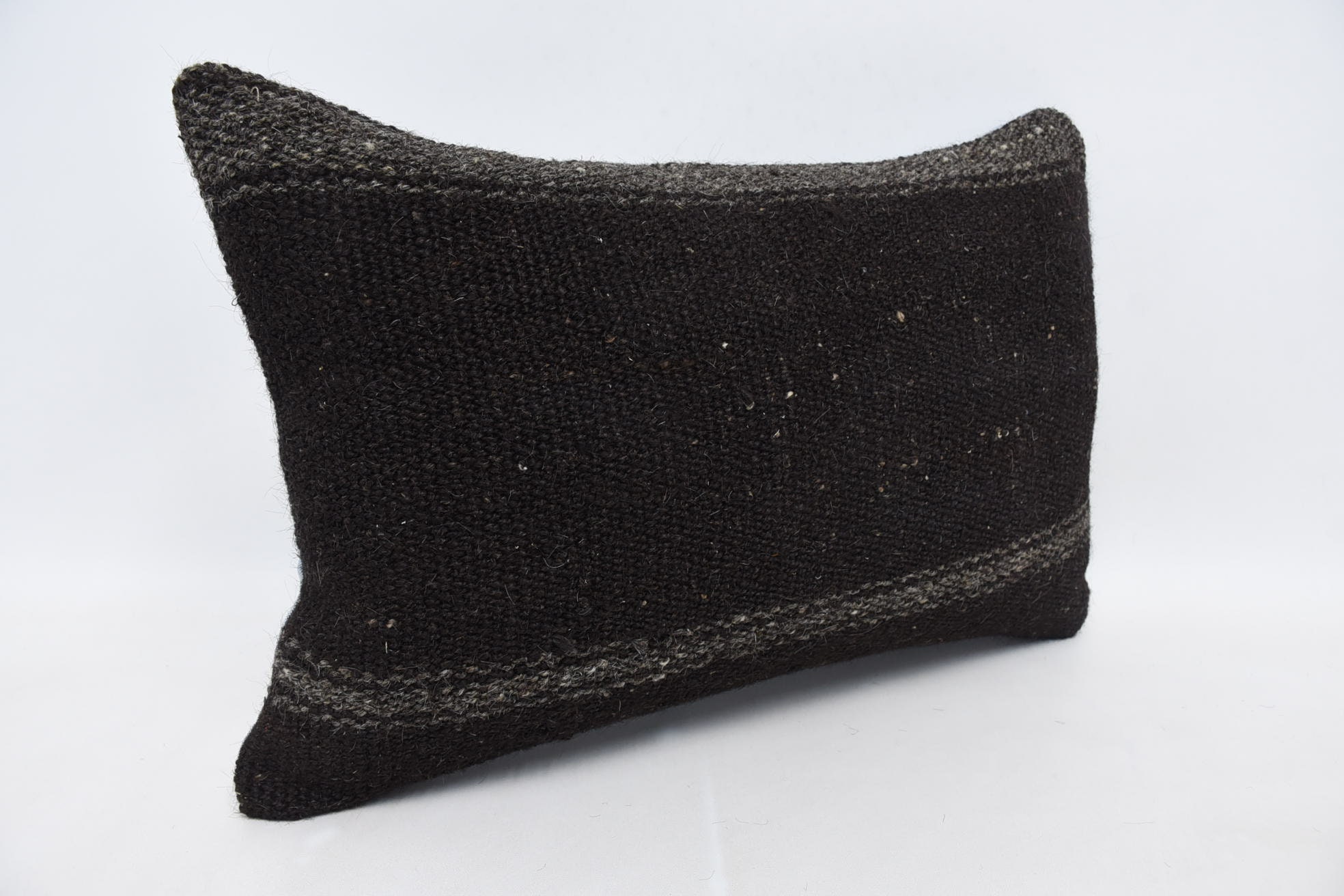 16"x24" Black Pillow Case, Vintage Kilim Throw Pillow, Pillow for Sofa, Boho Pillow Sham Cover, Accent Throw Pillow Cover