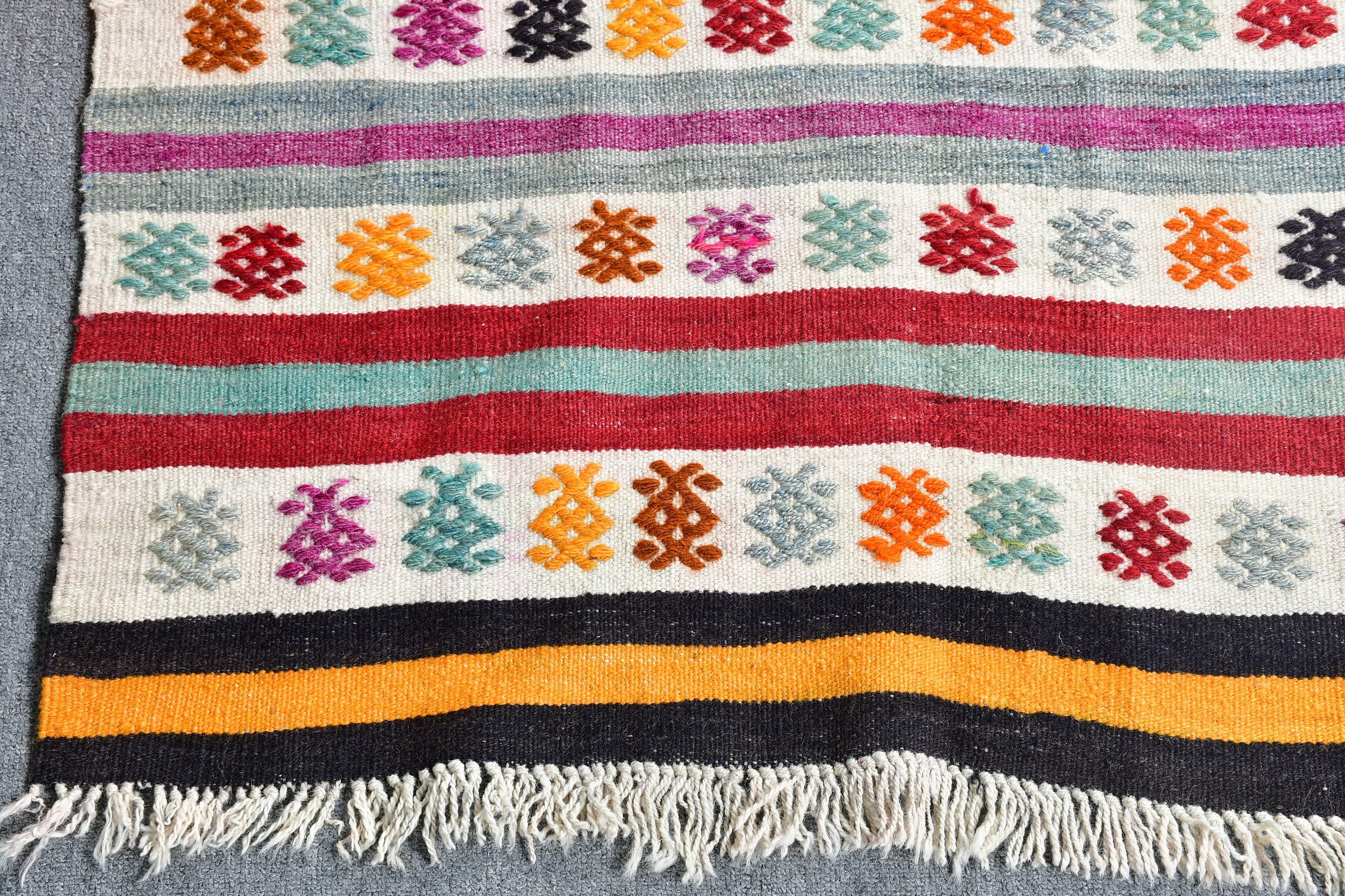 Göçebe Halıları, Antika Halılar, 3,2x4,9 ft Aksan Halıları, Türk Halısı, Vintage Halı, Kilim, Çocuk Halısı, Yer Halıları, Gökkuşağı Oushak Halısı, Giriş Halısı