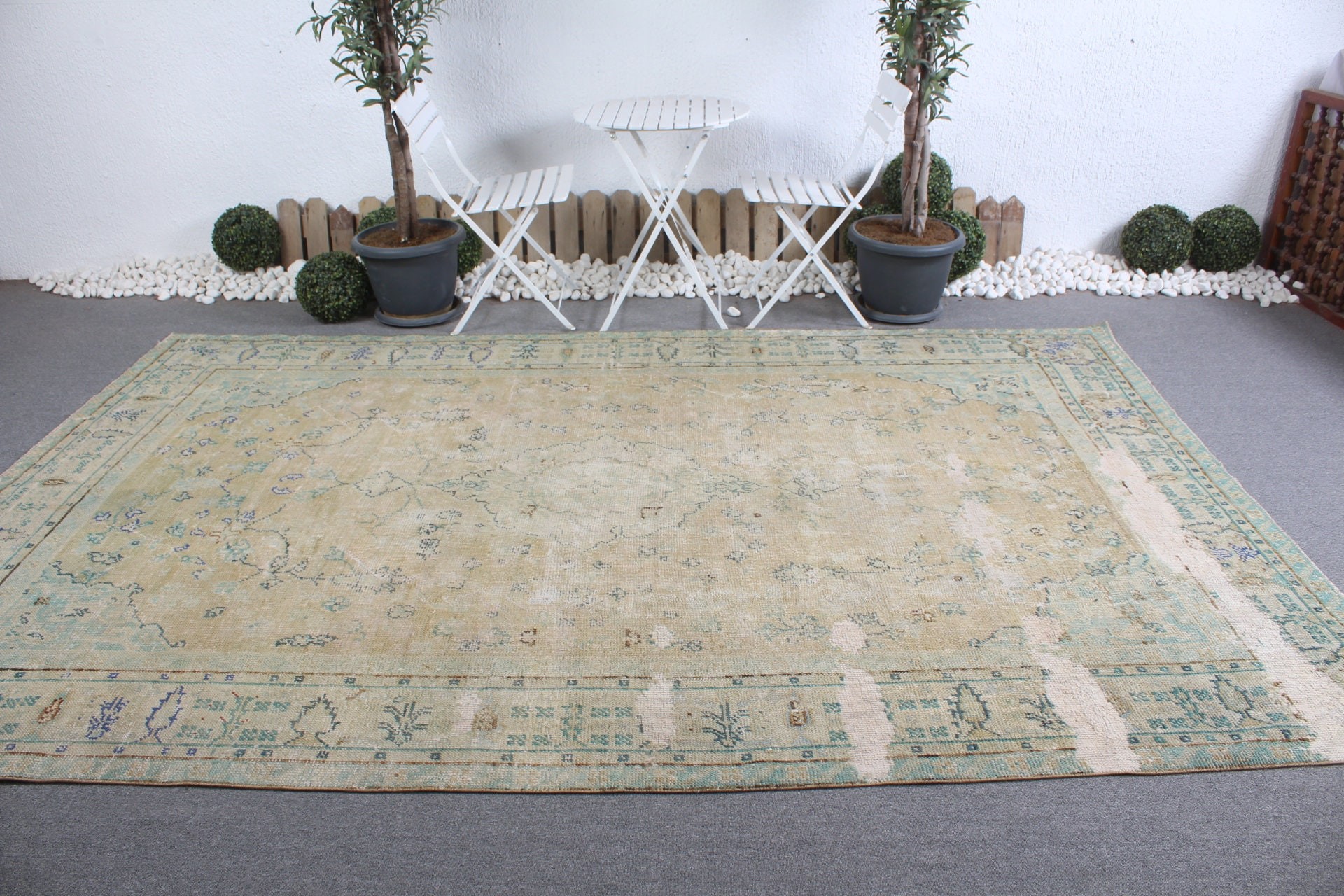 Turkish Rugs, Beige Kitchen Rugs, Vintage Decor Rug, Dining Room Rugs, Wool Rug, 7.3x11 ft Oversize Rug, Cool Rug, Vintage Rug, Saloon Rug