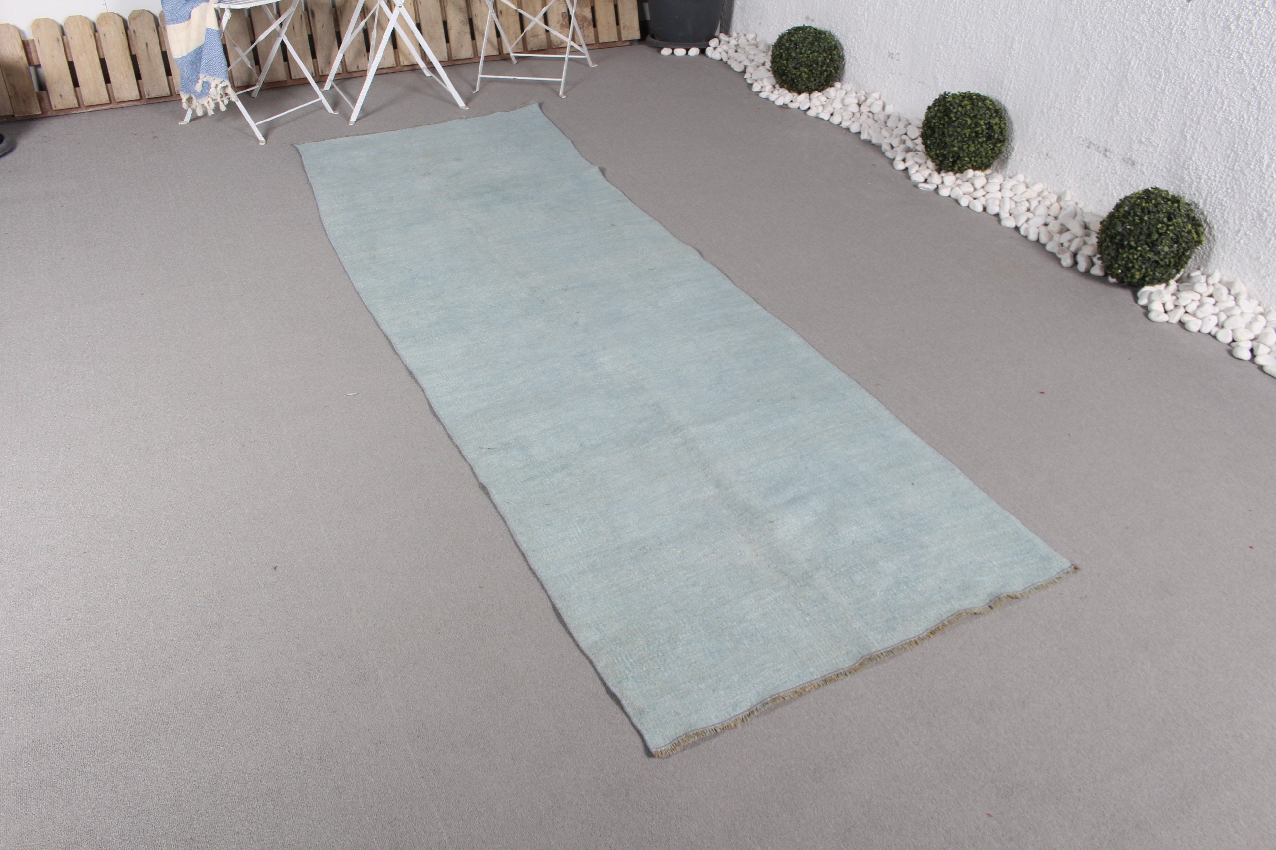 Vintage Halılar, 3x9 ft Runner Halı, Mavi El Dokuma Halı, Beni Ourain Runner Halı, Ev Dekorasyonu Halıları, Türk Halıları, Merdiven Halıları