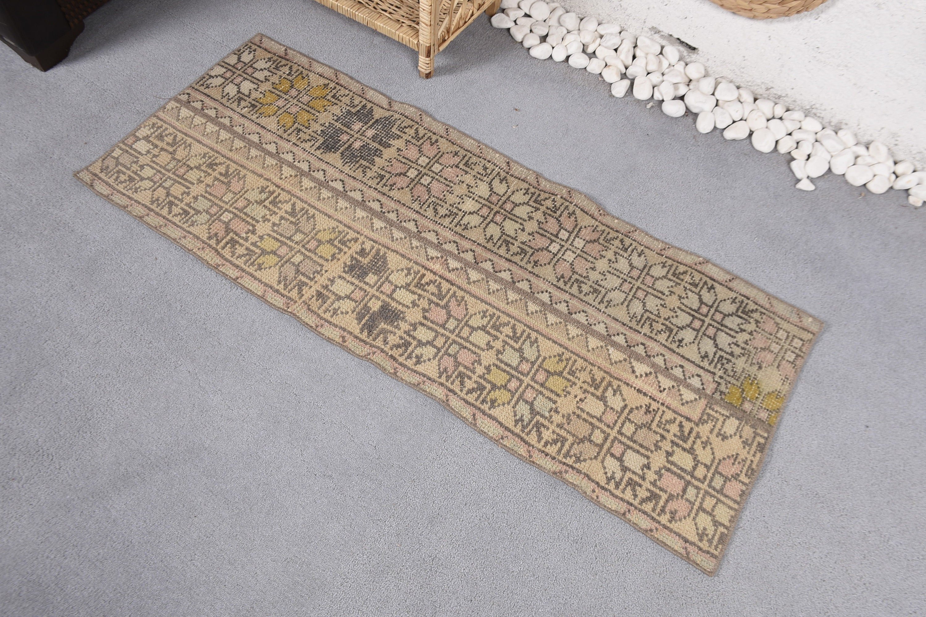 Door Mat Rugs, Aztec Rugs, Luxury Rugs, Beige Anatolian Rugs, Bathroom Rugs, 1.6x4.2 ft Small Rugs, Turkish Rugs, Vintage Rug, Moroccan Rug