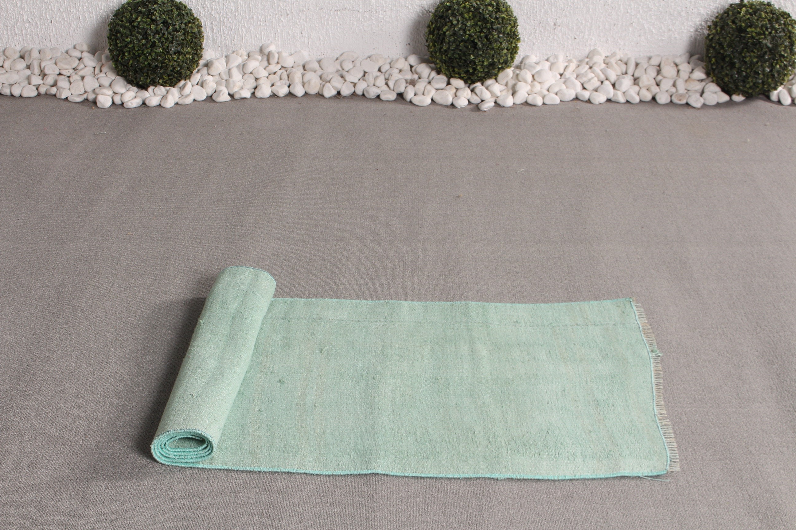 Fas Halıları, Türk Halıları, Vintage Halı, 1.7x5.7 ft Runner Halısı, Ev Dekorasyonu Halıları, Pastel Halı, Merdiven Halısı, Yeşil Ev Dekorasyonu Halısı, Koridor Halısı