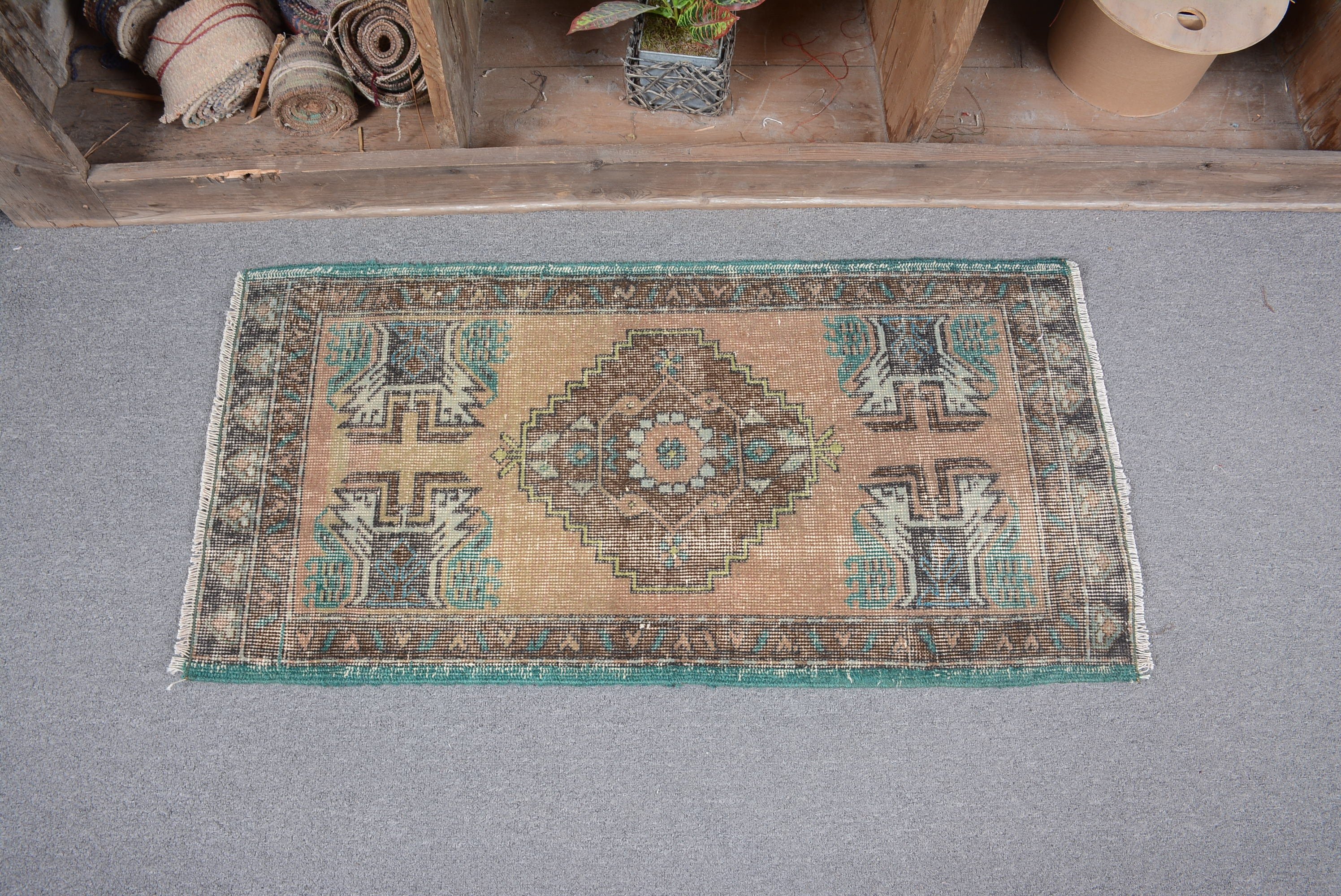 Wall Hanging Rug, Rugs for Car Mat, 1.7x3.3 ft Small Rugs, Cool Rugs, Turkish Rug, Bath Rugs, Vintage Rug, Brown Anatolian Rug, Floor Rug