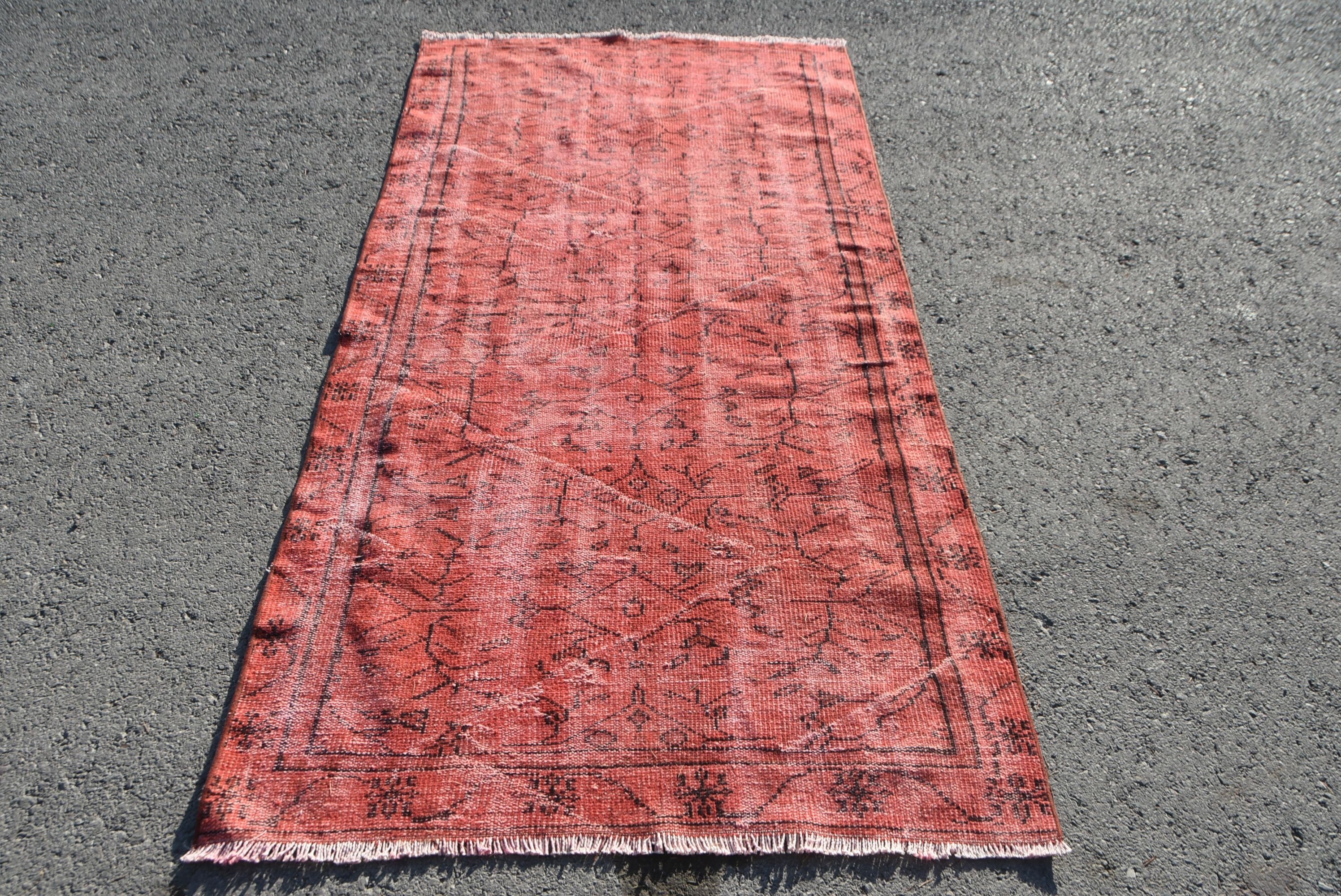 Moroccan Rug, Vintage Rugs, Red Kitchen Rugs, 3.6x7.4 ft Area Rug, Indoor Rug, Turkish Rug, Cool Rugs, Nursery Rug, Rugs for Bedroom