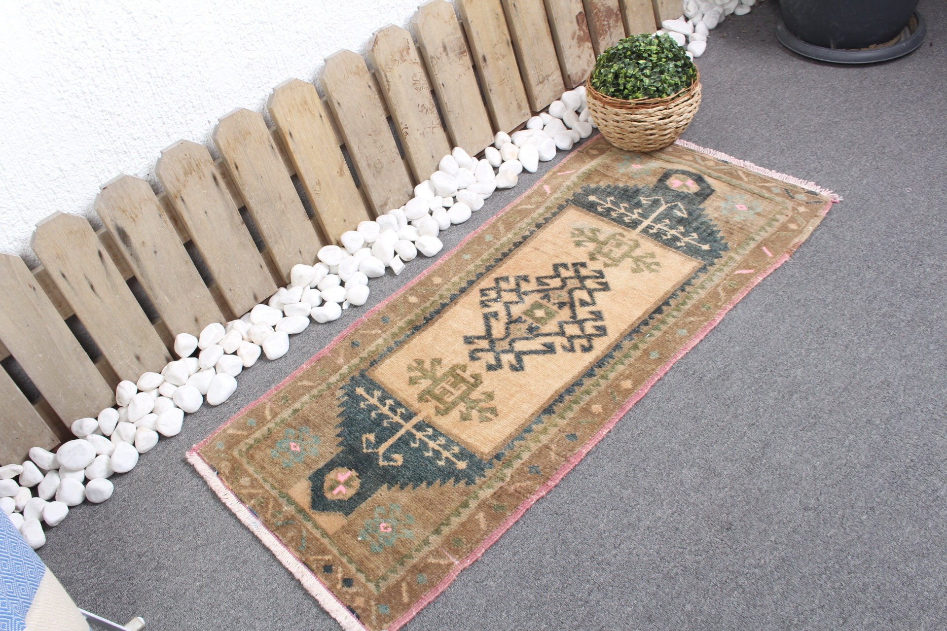 Bedroom Rug, Kitchen Rugs, 1.6x3.5 ft Small Rug, Rugs for Entry, Cool Rug, Turkish Rug, Vintage Rug, Brown Kitchen Rug, Wall Hanging Rug