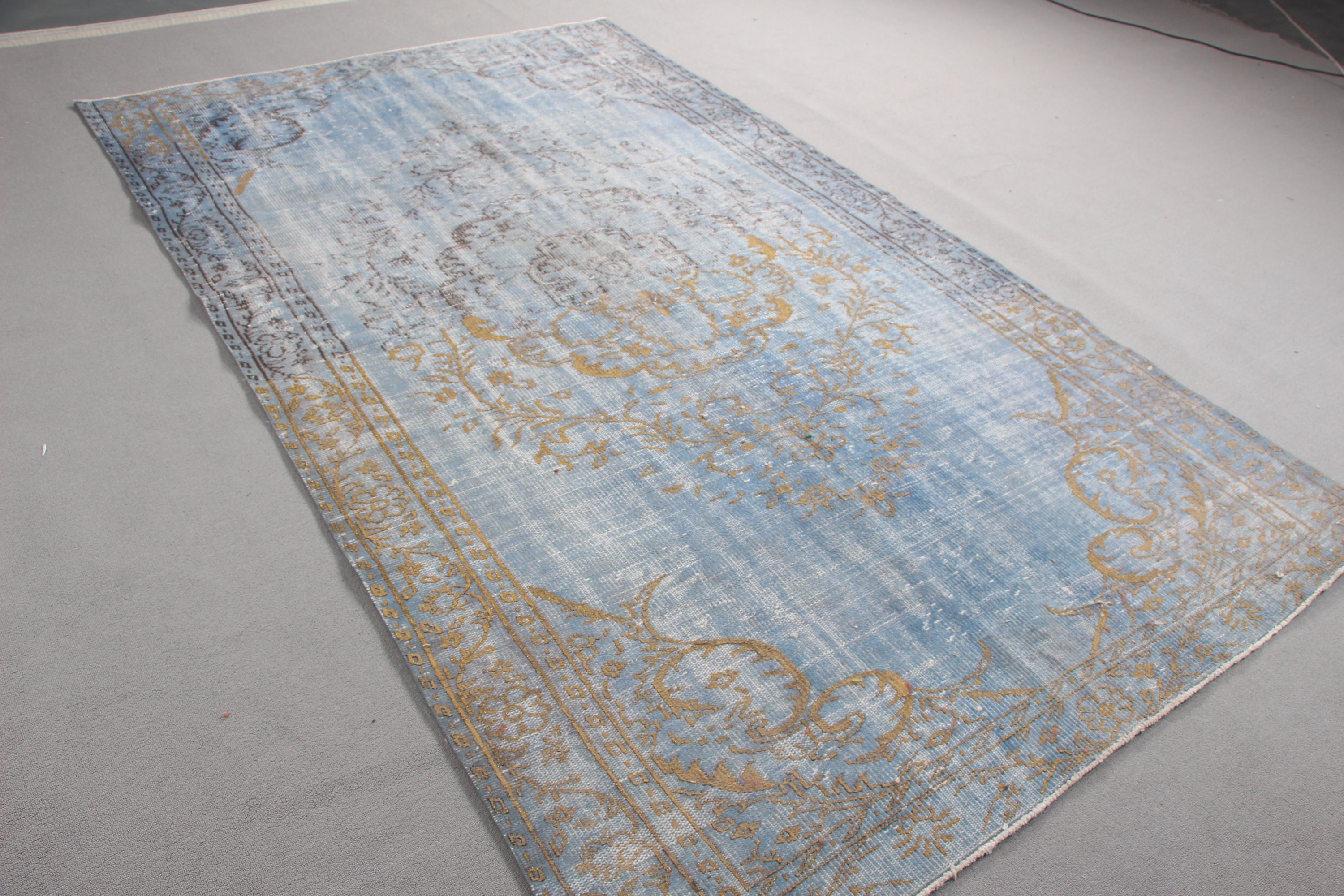 Cool Rugs, Vintage Rug, Large Vintage Rug, Turkish Rug, 5.6x9.5 ft Large Rugs, Oriental Rugs, Blue Anatolian Rugs, Living Room Rug