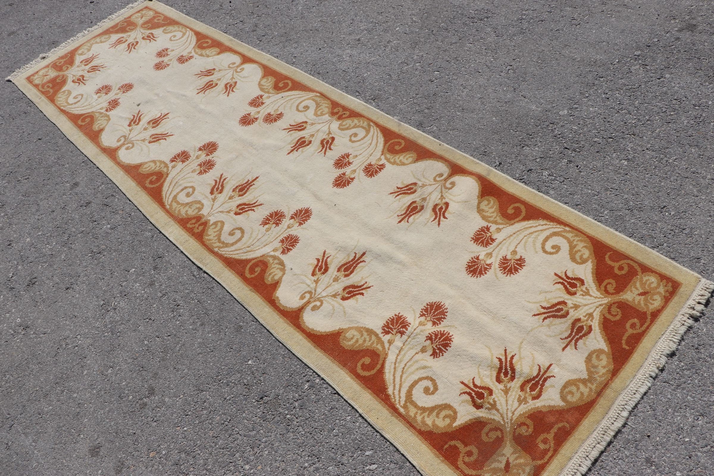 Koridor Halısı, Organik Halı, Vintage Halılar, Türk Halısı, Yün Halısı, Anadolu Halısı, Beyaz Fas Halısı, Mutfak Halısı, 2,8x9,4 ft Yolluk Halıları