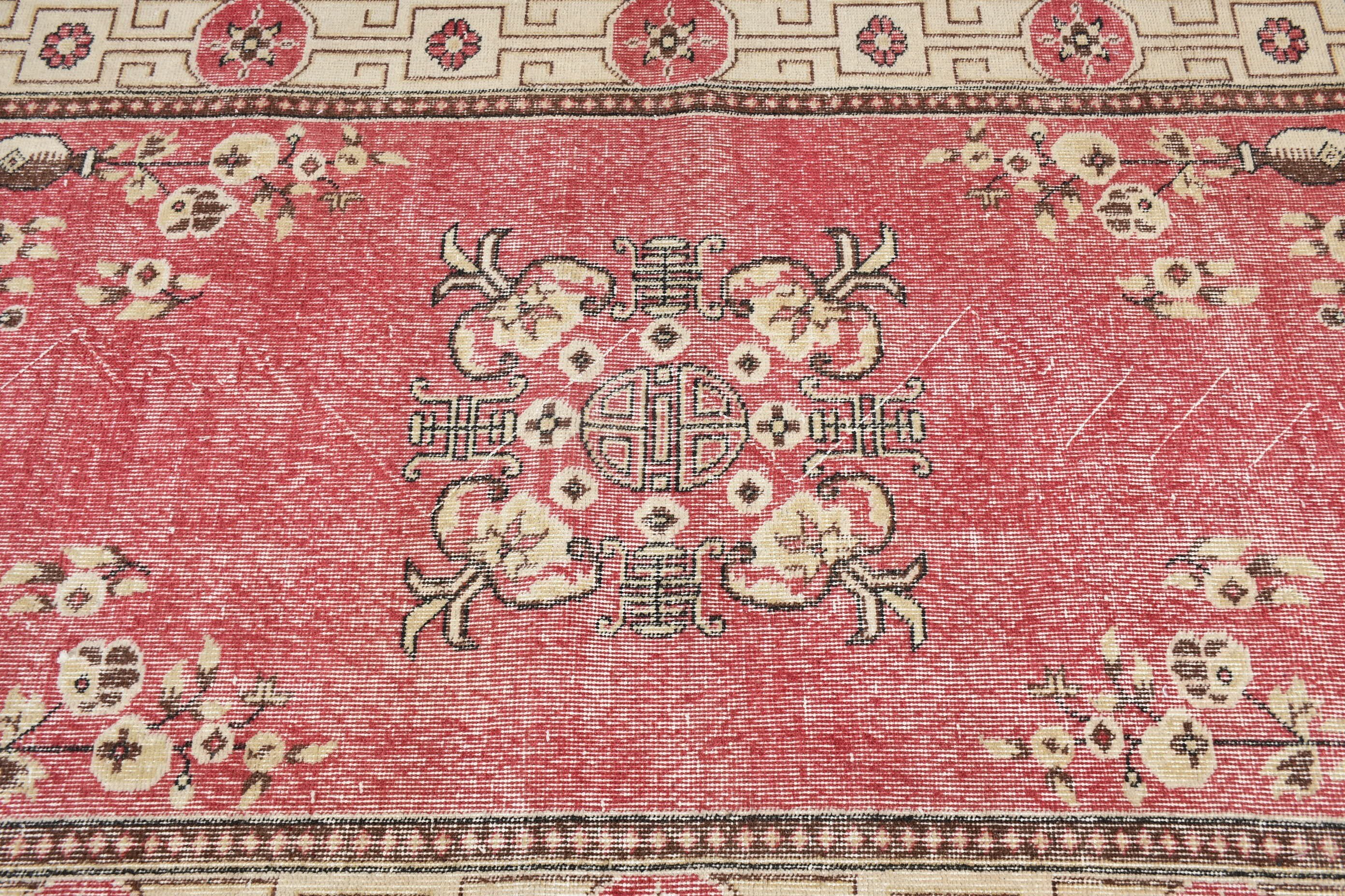 Pembe Mutfak Halıları, Çocuk Halıları, Anadolu Halısı, Giriş Halıları, 3,6x6,4 ft Accent Halı, Türk Halıları, Vintage Halı, Giriş Halıları