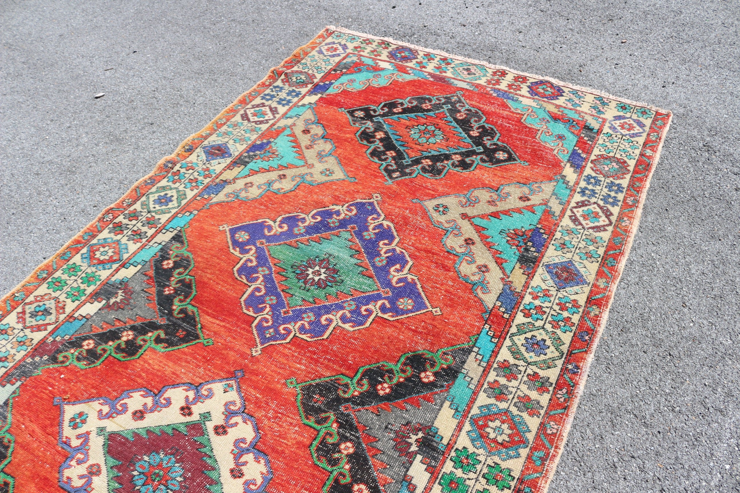 Pale Rugs, Rugs for Stair, Moroccan Rug, 5x13 ft Runner Rugs, Vintage Rug, Red Wool Rug, Kitchen Rug, Turkish Rug, Cool Rug, Hallway Rug