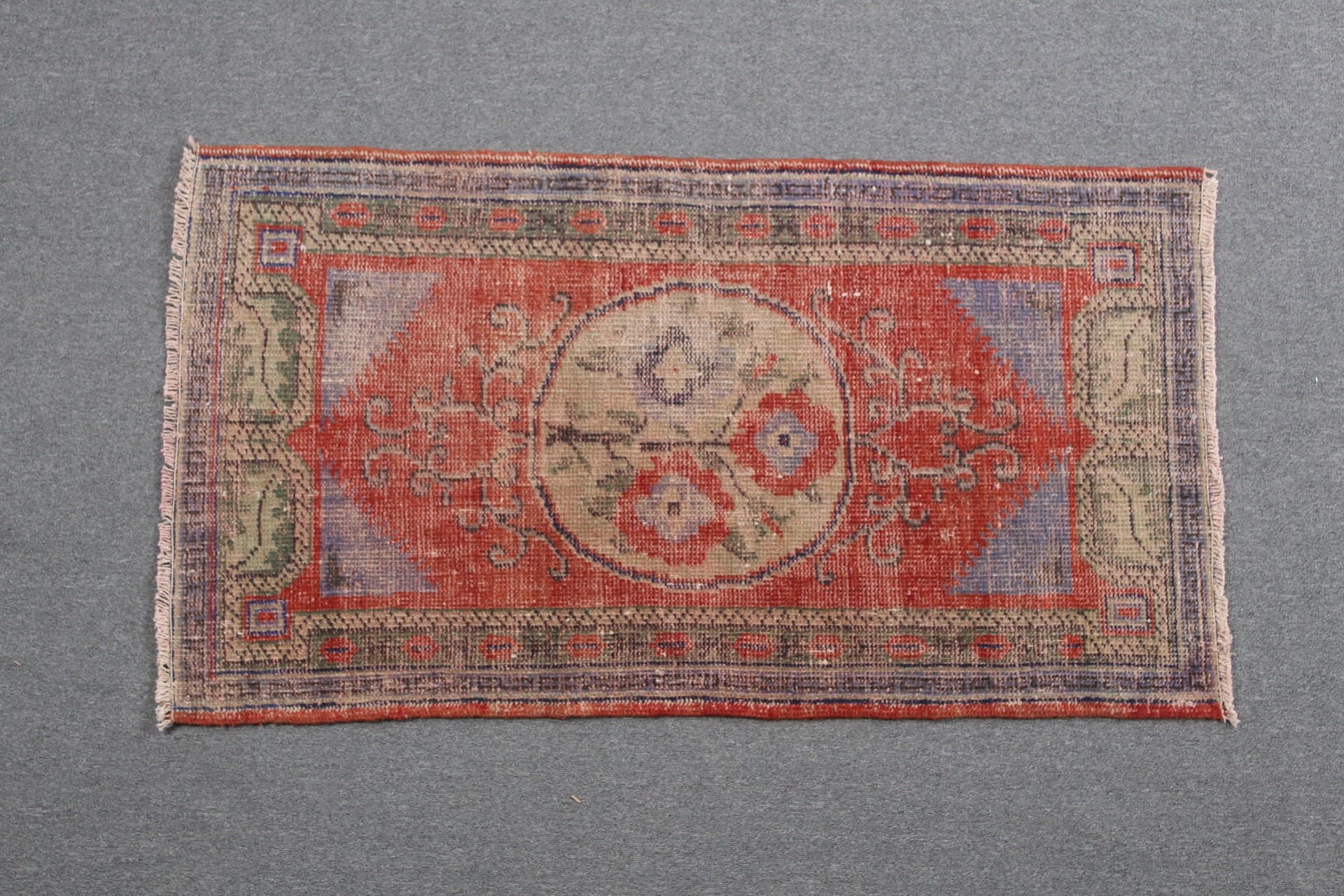 Door Mat Rug, Oriental Rug, Rugs for Door Mat, Vintage Rug, Turkish Rug, 2.6x4.6 ft Small Rug, Kitchen Rugs, Red Floor Rugs, Bedroom Rugs