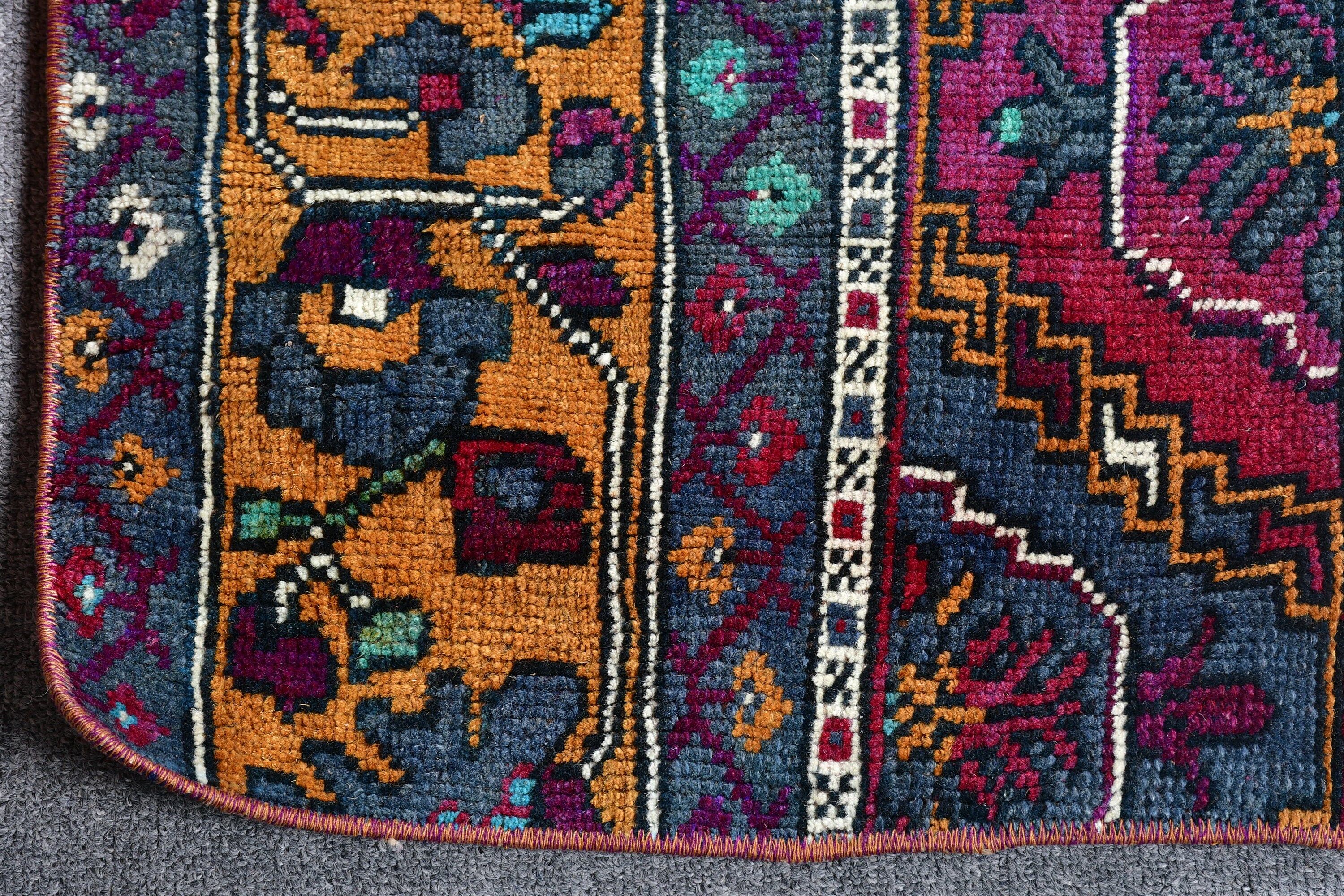 Parlak Halılar, Vintage Halılar, Mavi Ev Dekorasyonu Halıları, 1.6x3.3 ft Küçük Halılar, Ev Dekorasyonu Halısı, Banyo Halısı, Mutfak Halısı, Türk Halıları