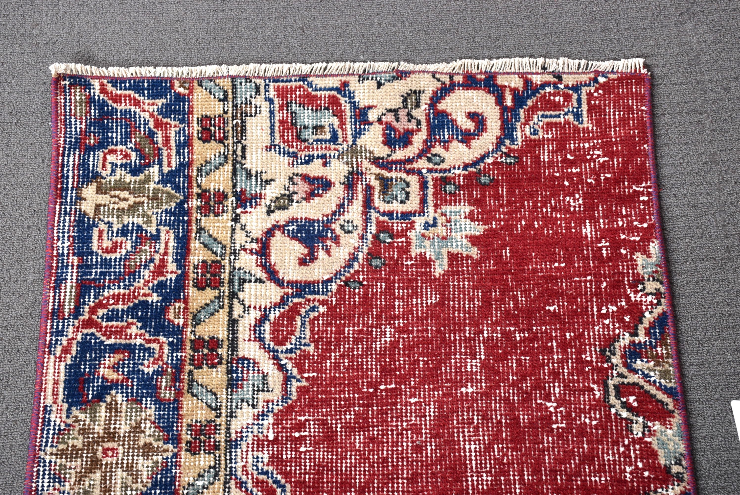 Yün Halılar, Kırmızı Oushak Halı, Ev Dekorasyonu Halıları, Türkiye Halıları, Türk Halısı, Duvara Asılı Halı, Vintage Halılar, Banyo Halıları, 1.8x4.9 ft Küçük Halılar