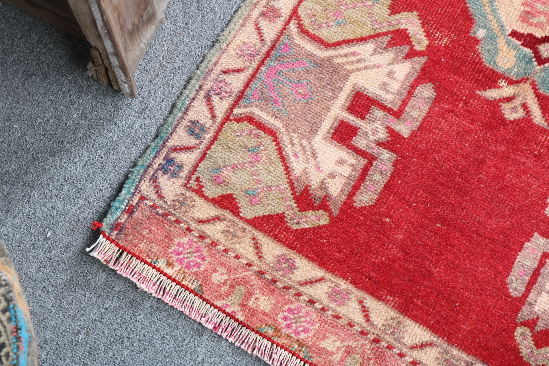 Floor Rug, Turkish Rug, Moroccan Rugs, Turkey Rugs, Vintage Rugs, Kitchen Rug, Red Neutral Rug, Small Vintage Rugs, 1.8x3.6 ft Small Rug