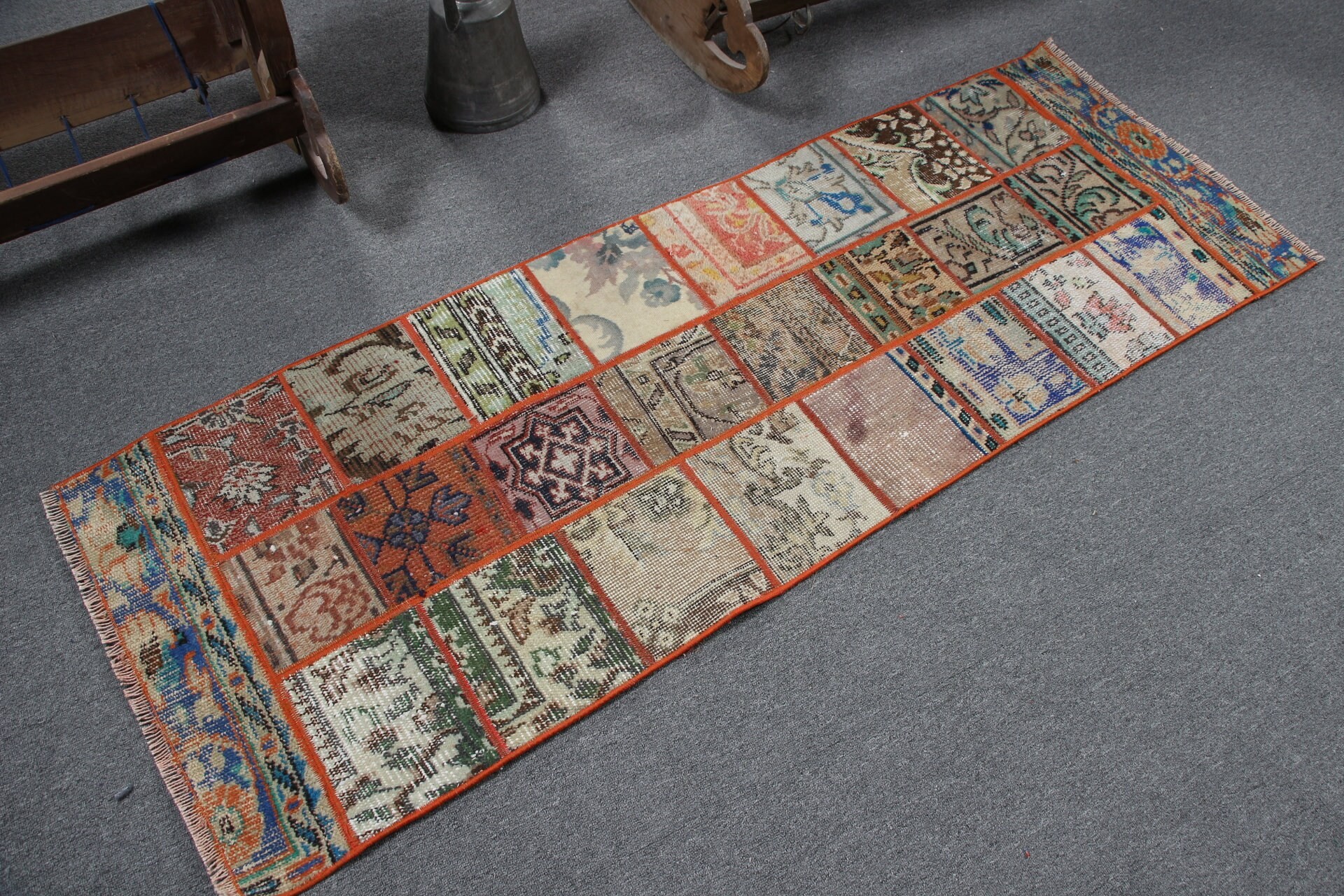 2.1x5.8 ft Runner Rug, Stair Rug, Turkish Rug, Hallway Rug, Bedroom Rug, Orange Anatolian Rug, Kitchen Rug, Pale Rugs, Vintage Rugs