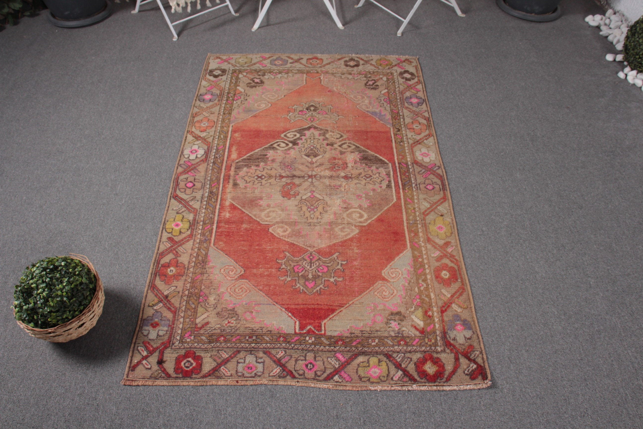 Türk Halısı, 3x5.1 ft Aksan Halısı, Kırmızı Anadolu Halısı, Anadolu Halıları, Mutfak Halıları, Giriş Halısı, Vintage Halılar, Estetik Halı, Yatak Odası Halıları