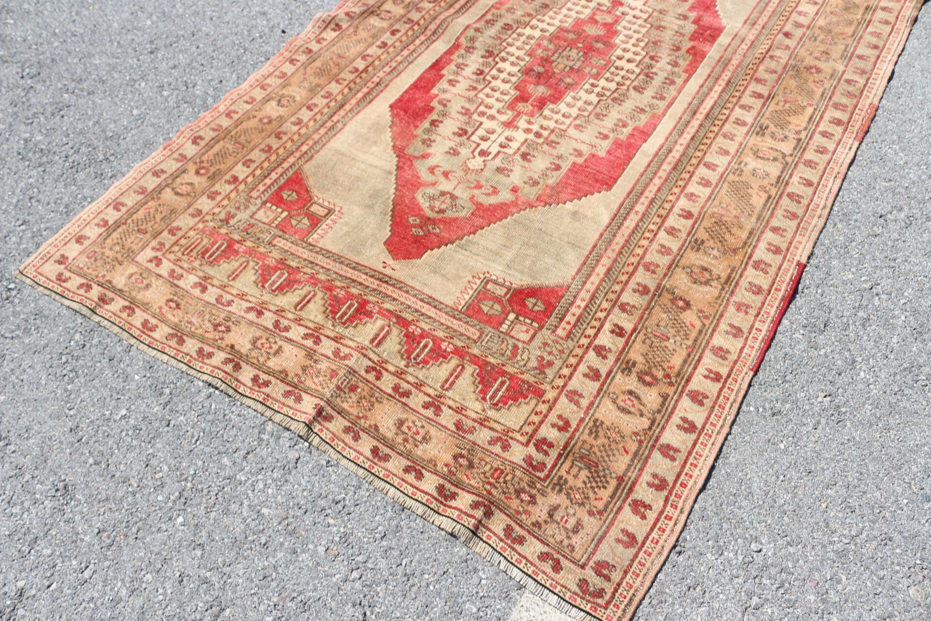 Vintage Halı, 4.9x8.2 ft Büyük Halı, El Dokuma Halı, Ev Dekor Halıları, Yatak Odası Halısı, Yün Halı, Yemek Odası Halıları, Kırmızı Anadolu Halıları, Türk Halısı