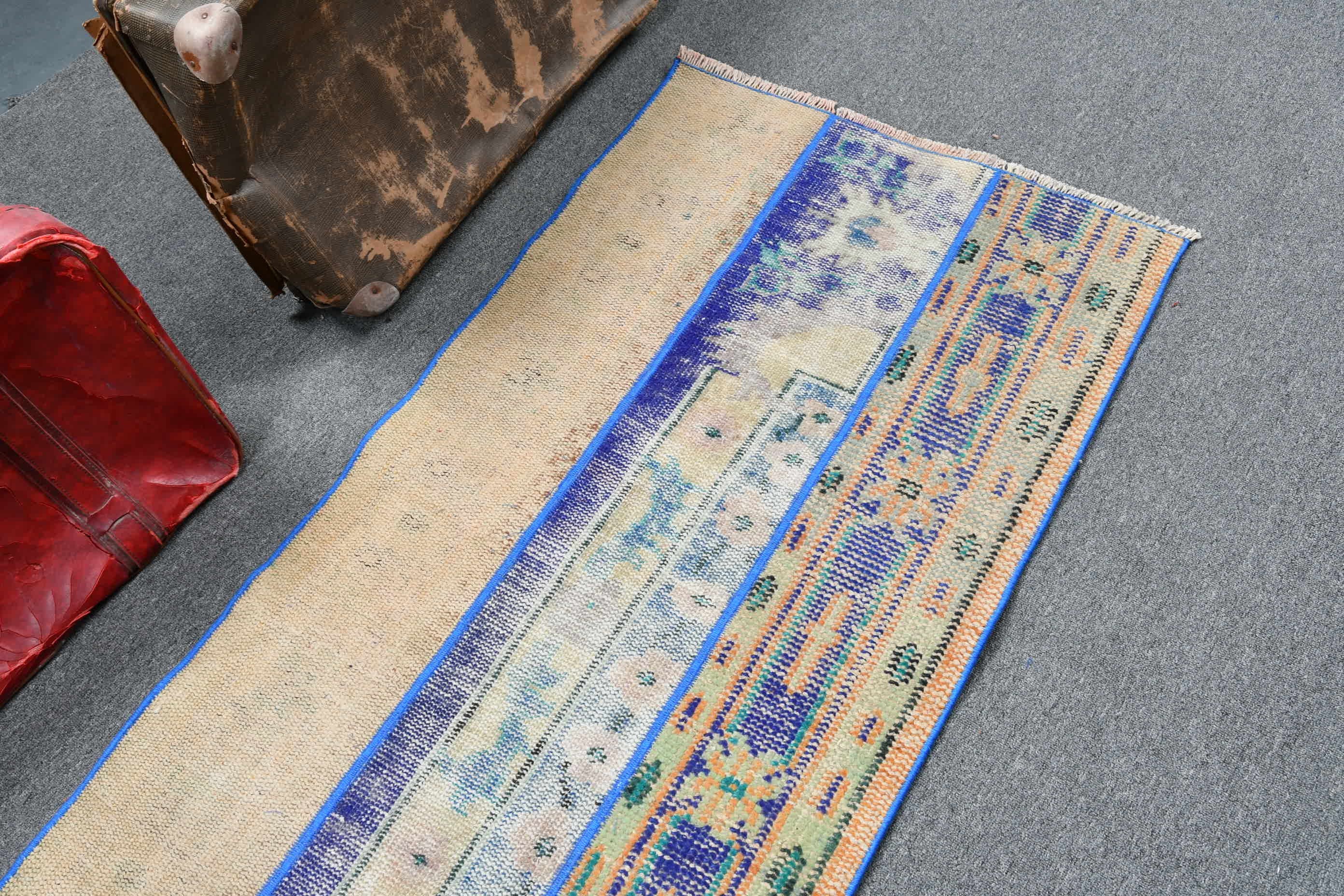 Vintage Rug, Home Decor Rug, Blue Home Decor Rugs, Turkish Rug, Old Rug, Door Mat Rug, Wall Hanging Rug, 2.4x5.1 ft Small Rugs, Antique Rug