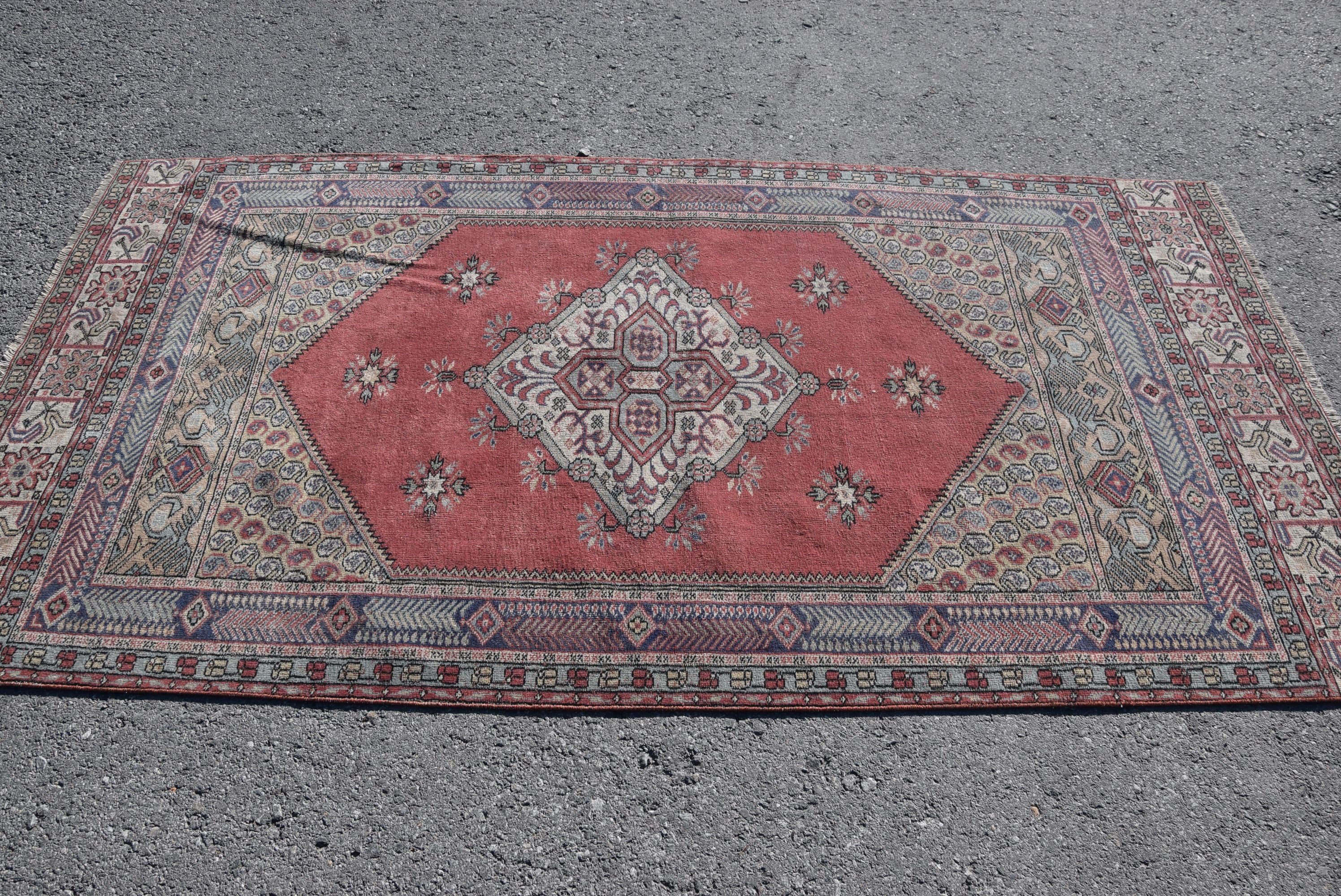 Oturma Odası Halıları, Kırmızı Ev Dekor Halıları, Yer Halıları, 3,9x7,5 ft Alan Halısı, Türk Halısı, Vintage Halılar, Yatak Odası Halıları, Sevimli Halı, Oryantal Halı