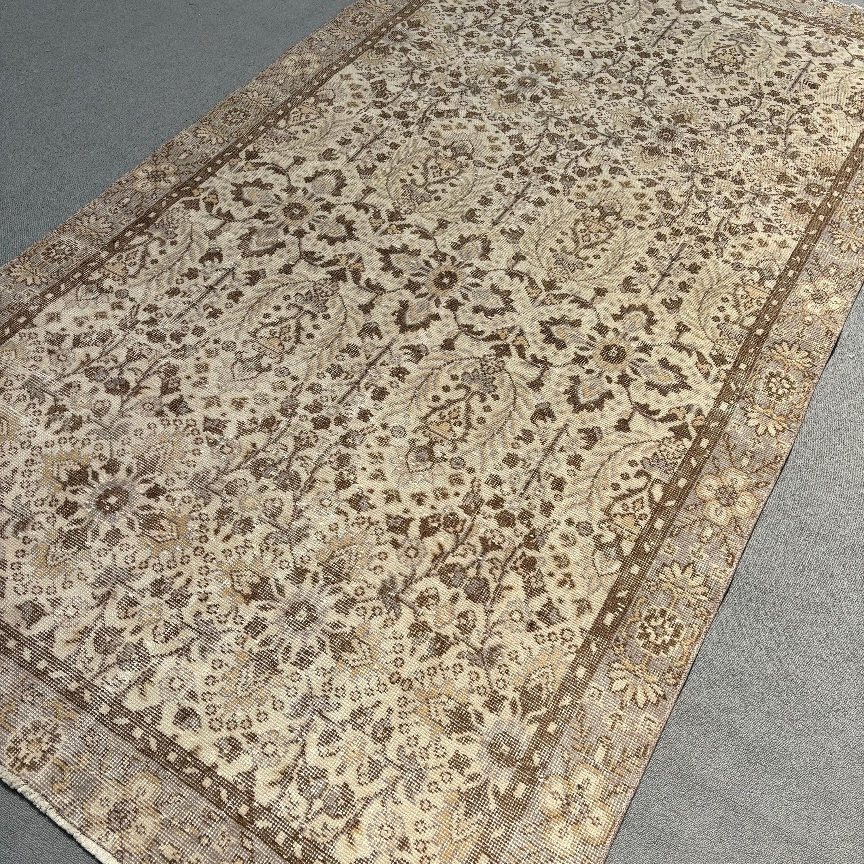 Oturma Odası Halısı, Yemek Odası Halısı, Sanat Halıları, Bej Anadolu Halısı, Ev Dekorasyonu Halıları, Vintage Halı, Türk Halısı, Harika Halı, 5.1x9.2 ft Büyük Halılar