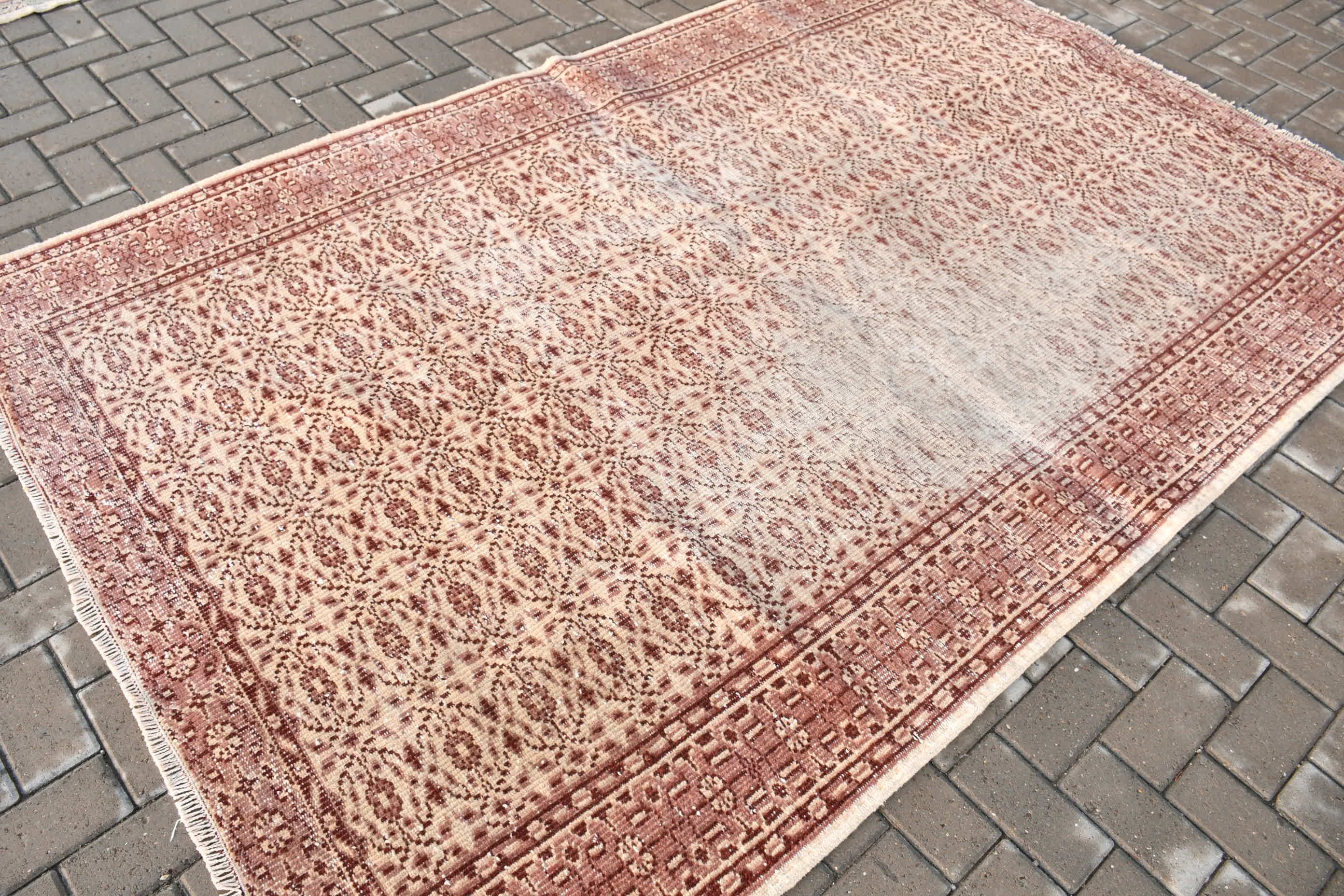 Moroccan Rugs, Handwoven Rug, Cool Rug, Vintage Rug, Brown Bedroom Rug, Dining Room Rugs, 5.6x8.7 ft Large Rug, Turkish Rug, Rugs for Salon