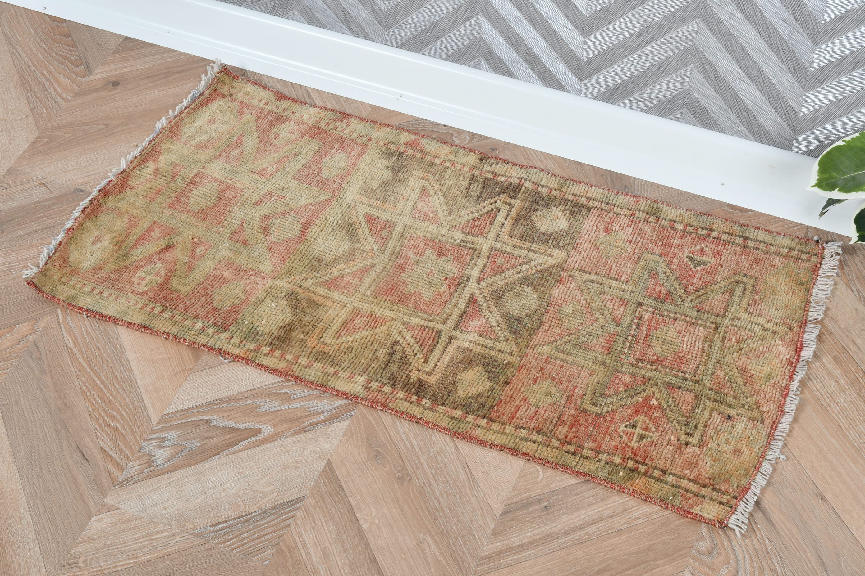 Nomadic Rug, Vintage Rug, 1.3x2.8 ft Small Rug, Door Mat Rugs, Bedroom Rug, Antique Rug, Brown Moroccan Rug, Rugs for Nursery, Turkish Rug