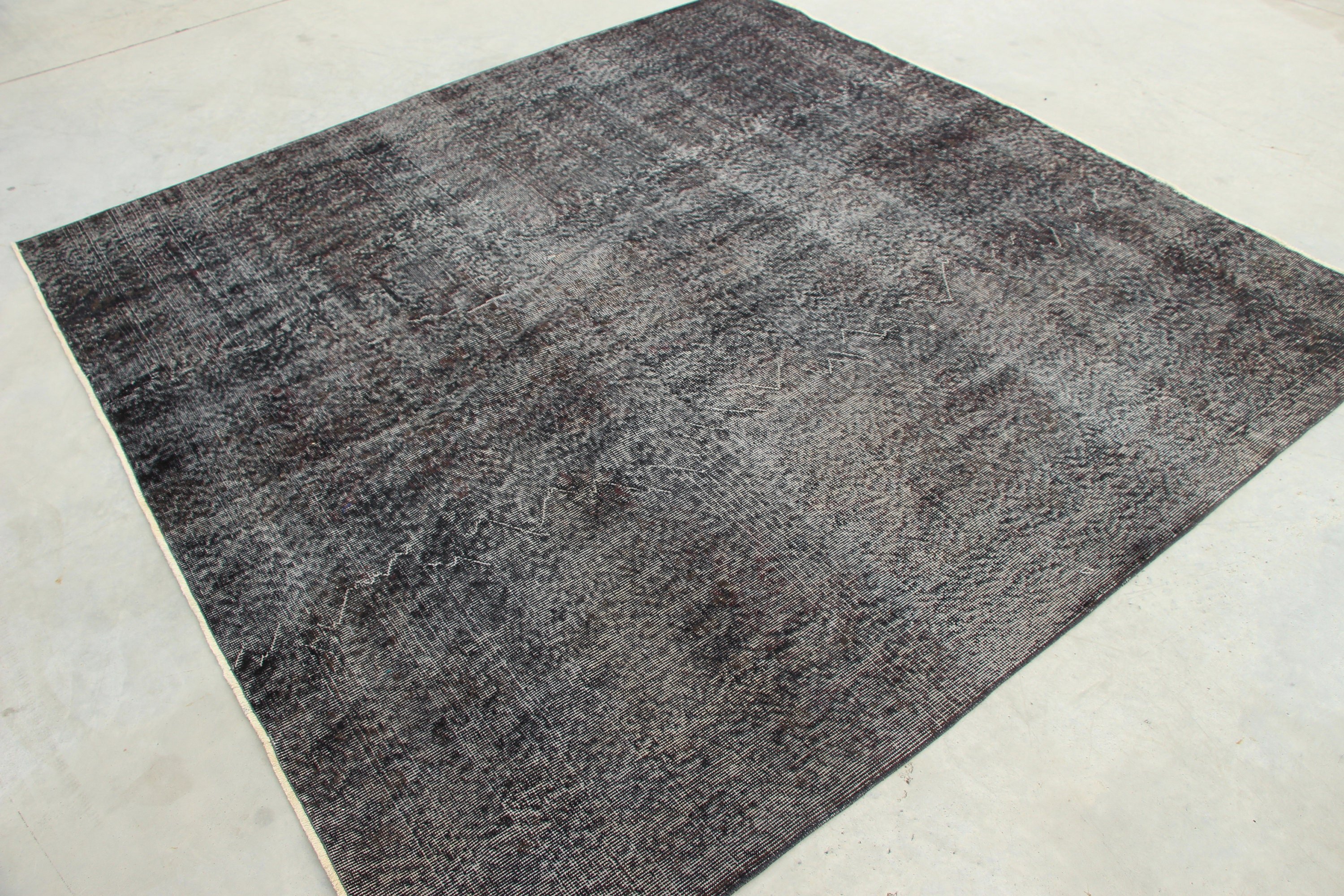 Brown Wool Rug, Salon Rug, Vintage Rug, 6.9x7 ft Large Rugs, Outdoor Rug, Living Room Rugs, Bedroom Rug, Turkish Rug, Home Decor Rug