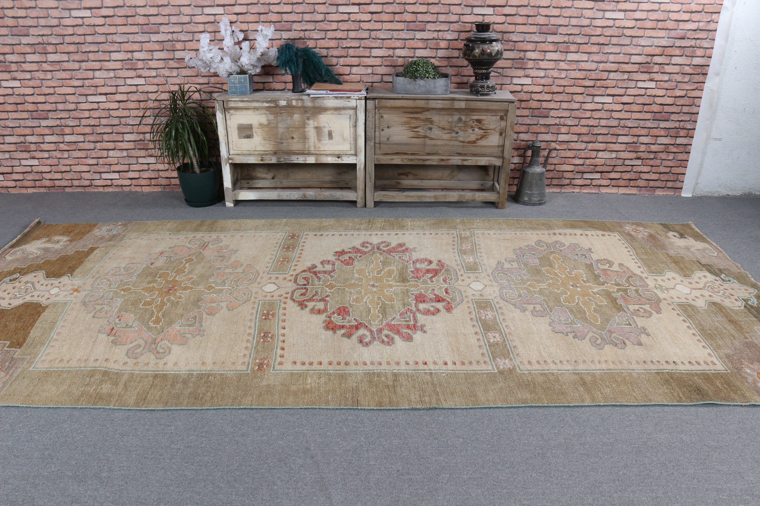 Large Boho Rugs, Beige Modern Rugs, Statement Rugs, Bedroom Rugs, Kitchen Rug, Vintage Rugs, 5.2x11.6 ft Large Rugs, Turkish Rug, Floor Rug