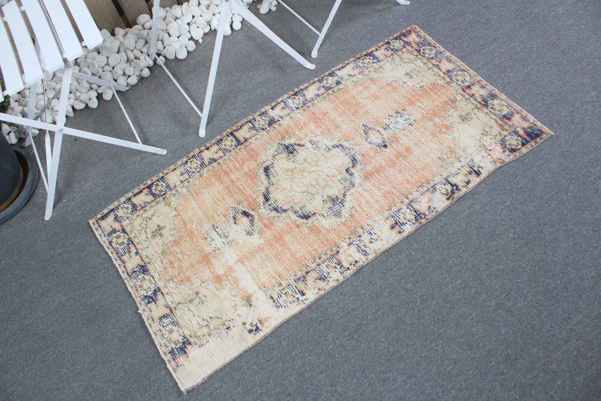 Eclectic Rug, Bedroom Rug, Orange Home Decor Rug, Wall Hanging Rug, 2.1x4 ft Small Rug, Vintage Rug, Turkish Rug, Cool Rug